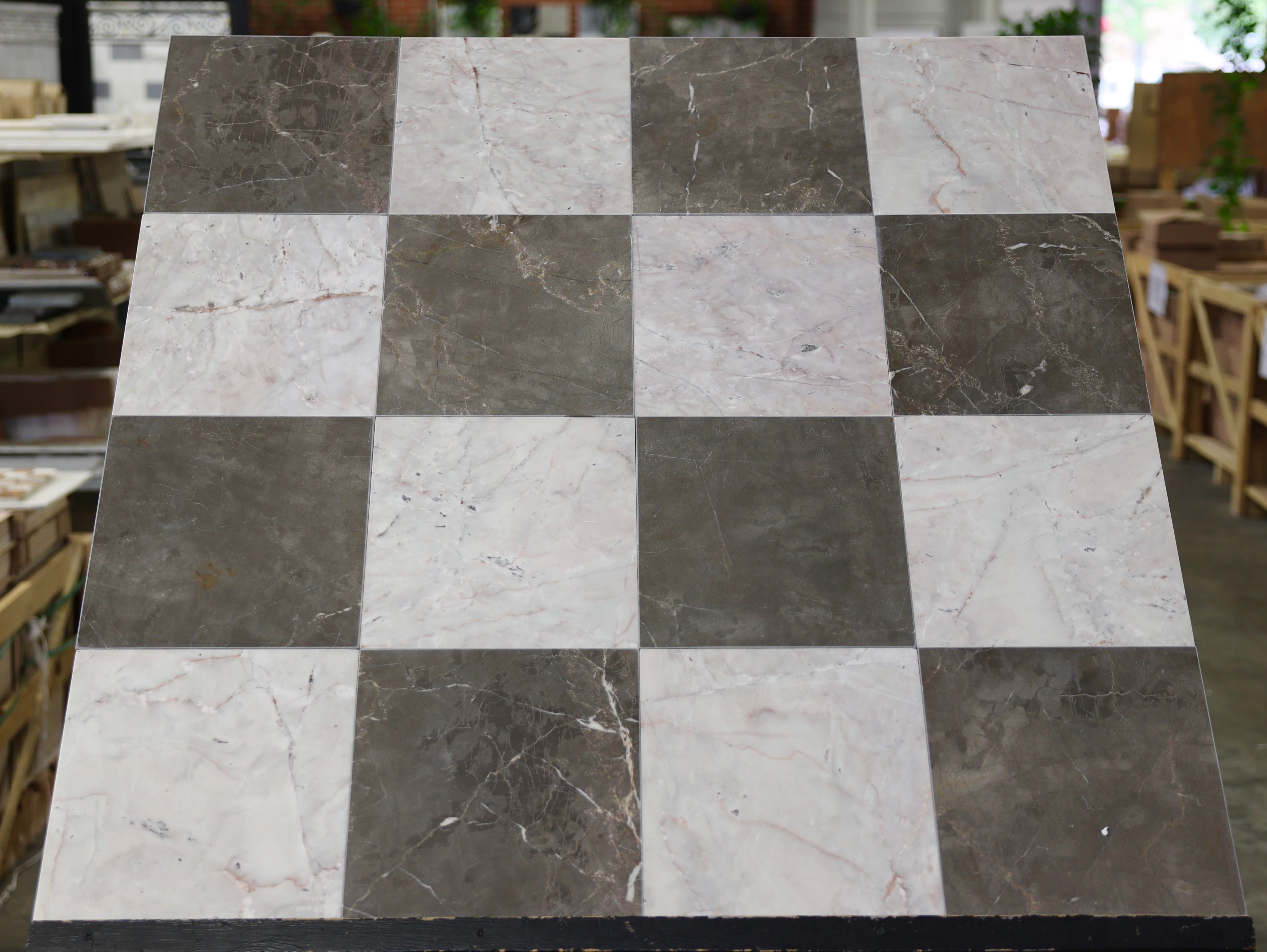 Opal & New St. Laurent 12"x12" marble tile lot, two-tone natural stone