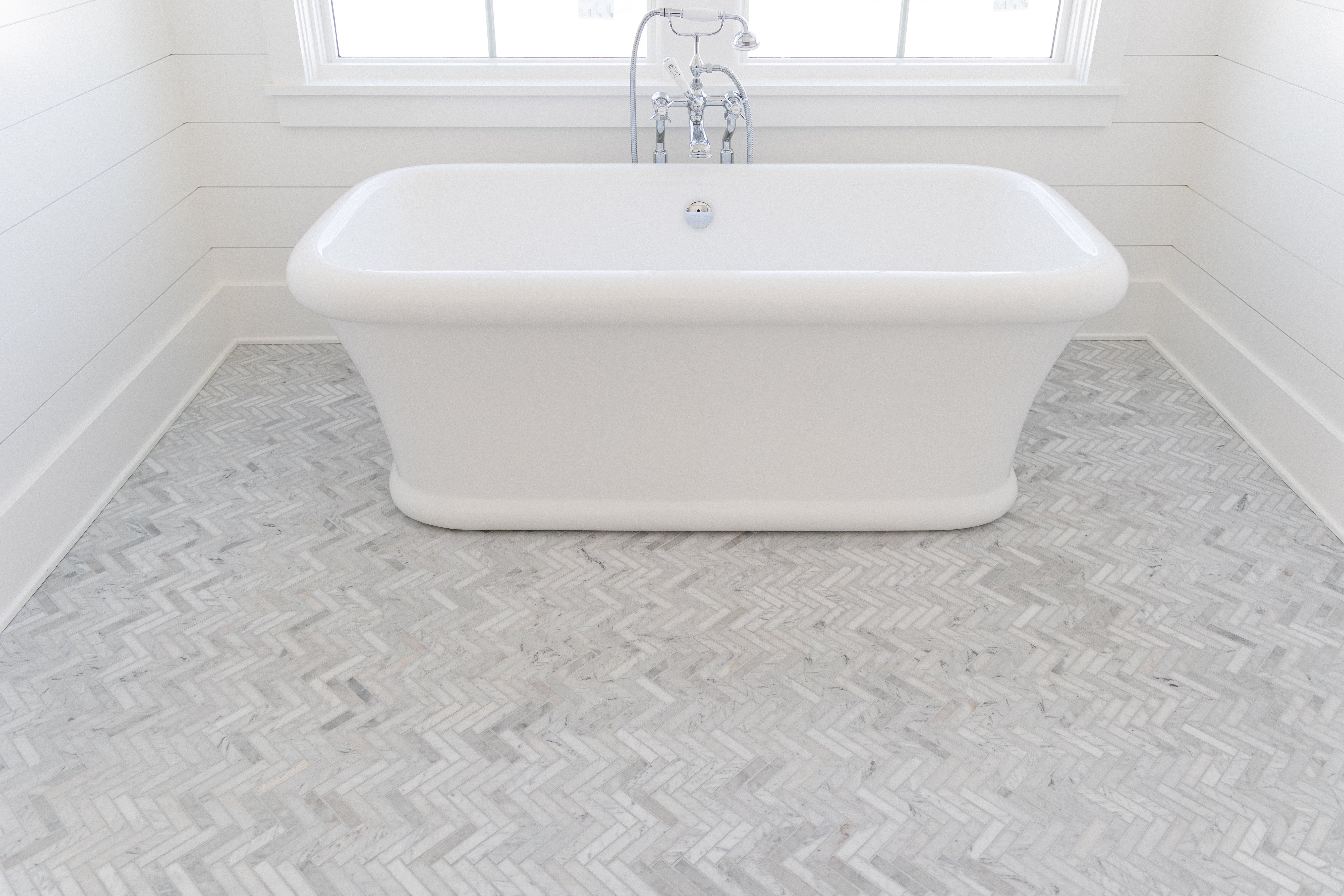 Venatino Carrara Herringbone - Castelli Marble