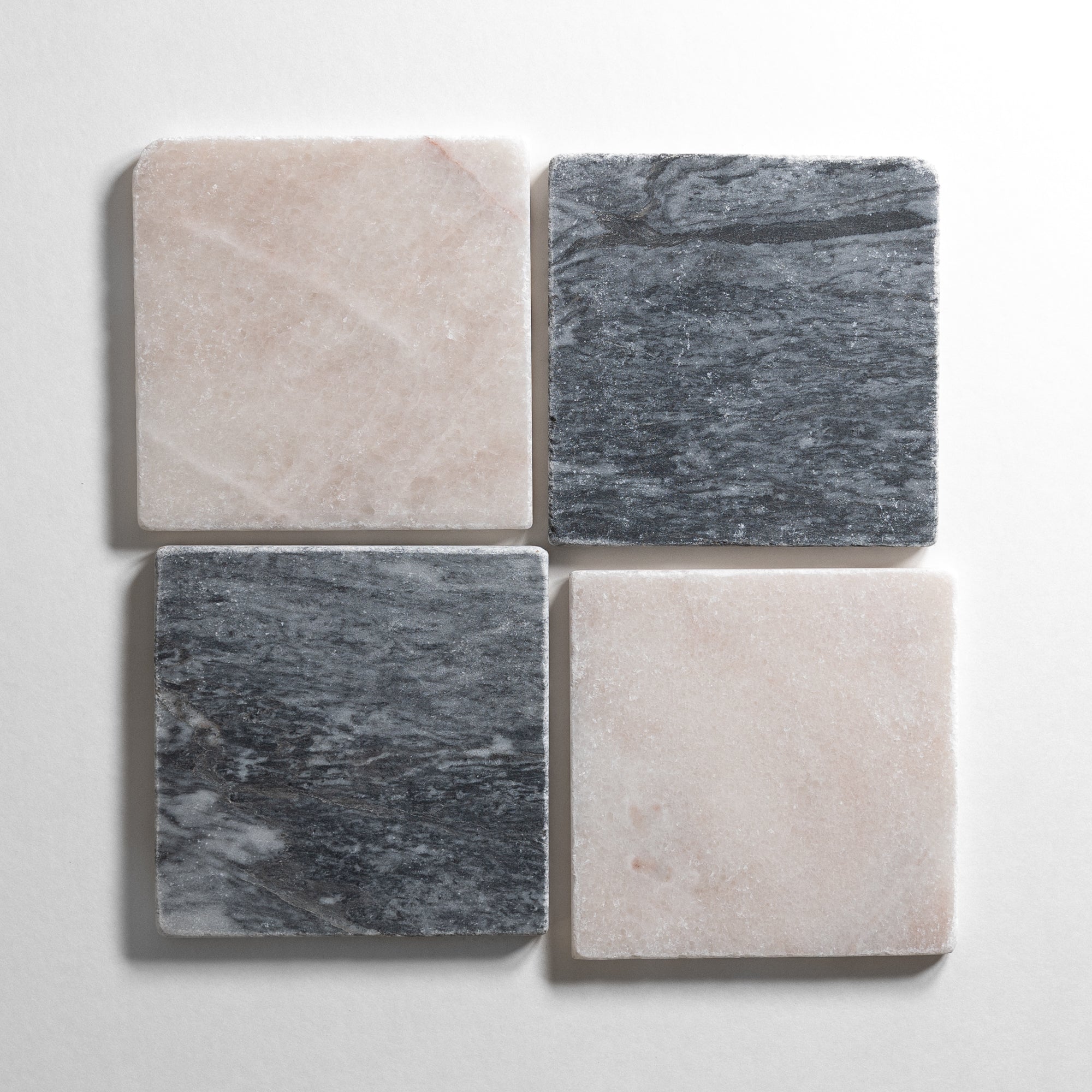 Bardiglio Linear & Rosa White 6"x6" Tumbled