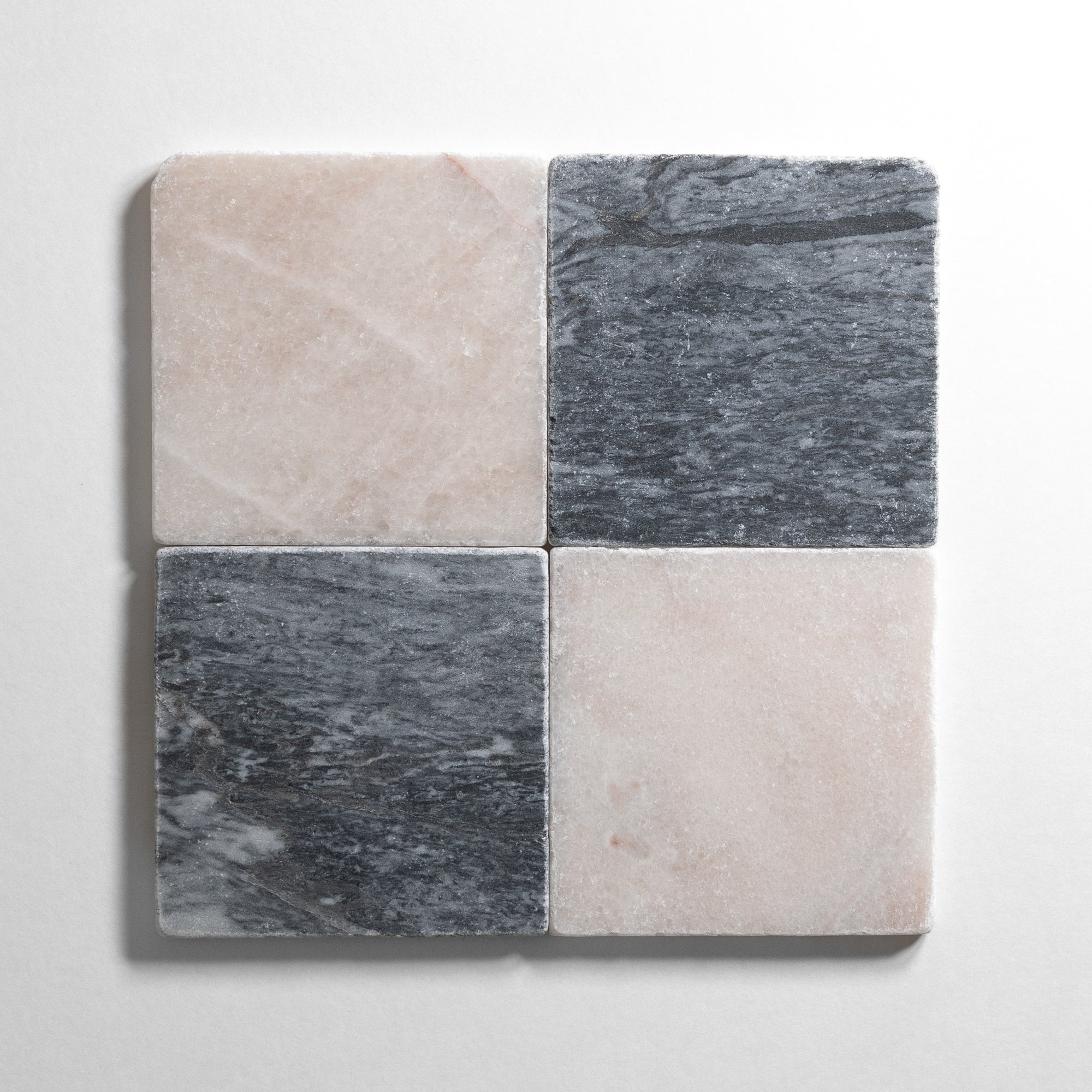 Bardiglio Linear & Rosa White 6"x6" Tumbled