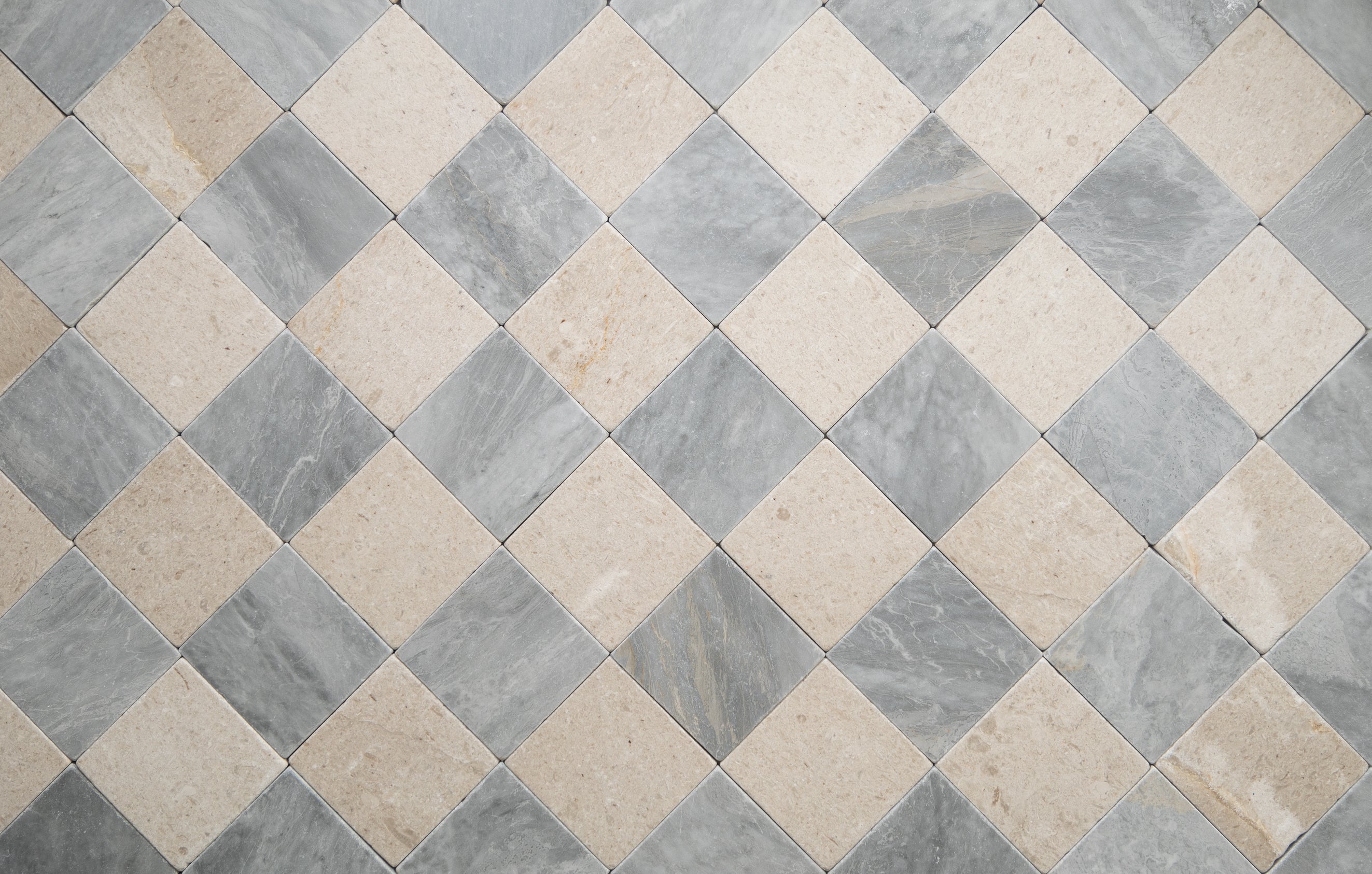 Bardiglio Lite & Sierra Limestone 4"x4" Tumbled - Castelli Marble