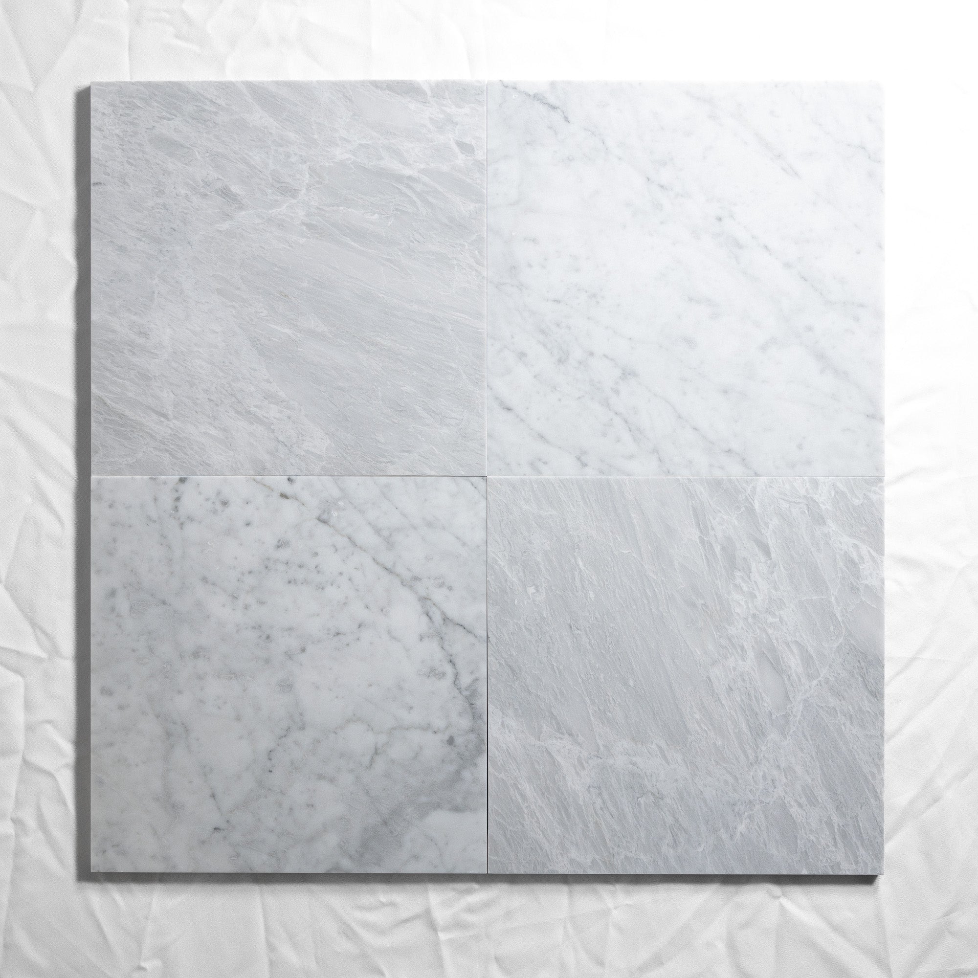 Bardiglio Light & Carrara 12"x12"Checkered Marble tile