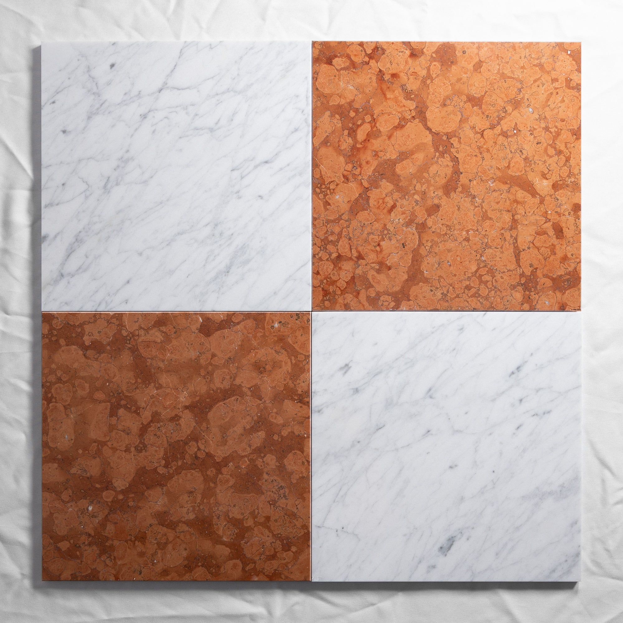 Rosso Verona & Carrara 12"x12"