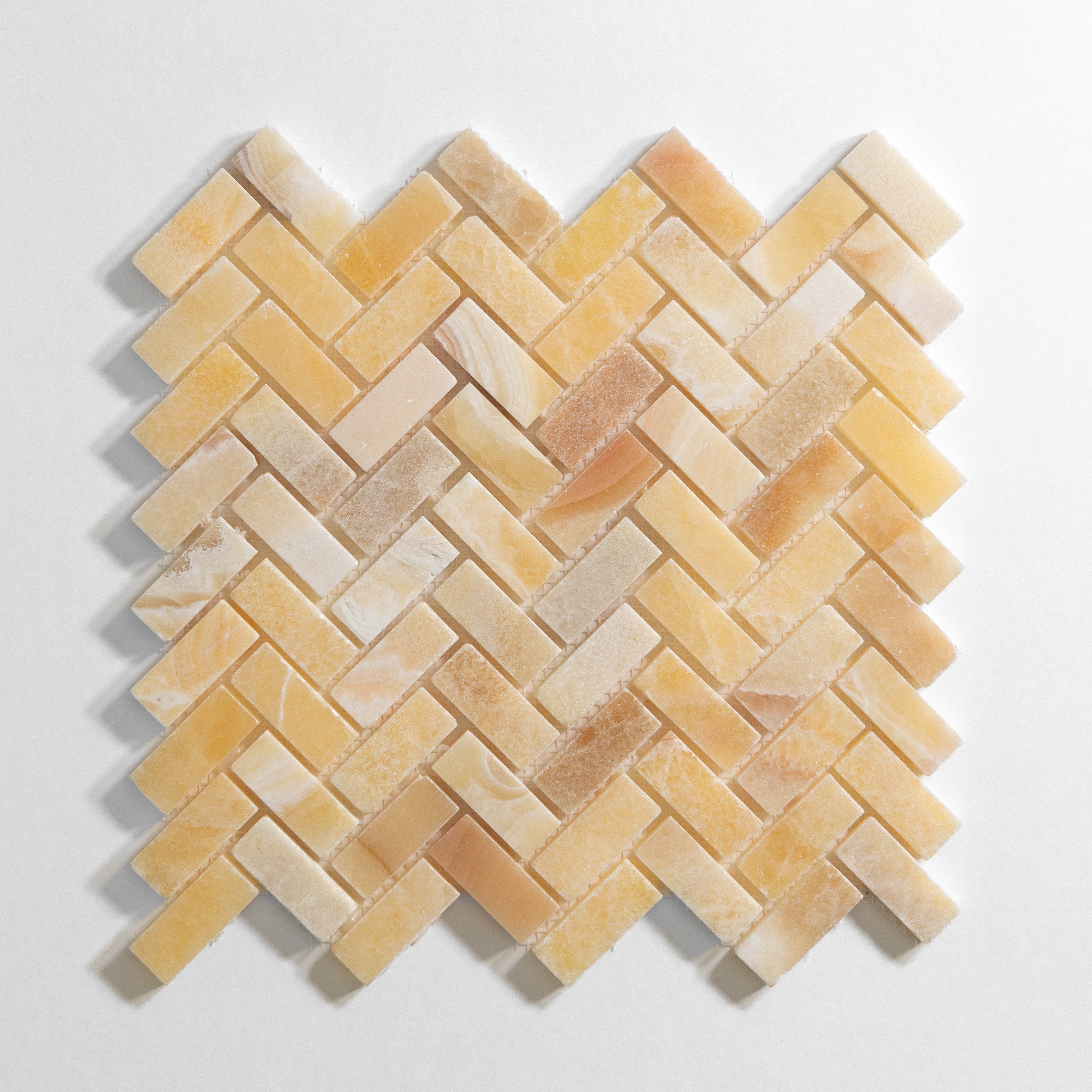 Honey Onyx Mini Herringbone - Castelli Marble