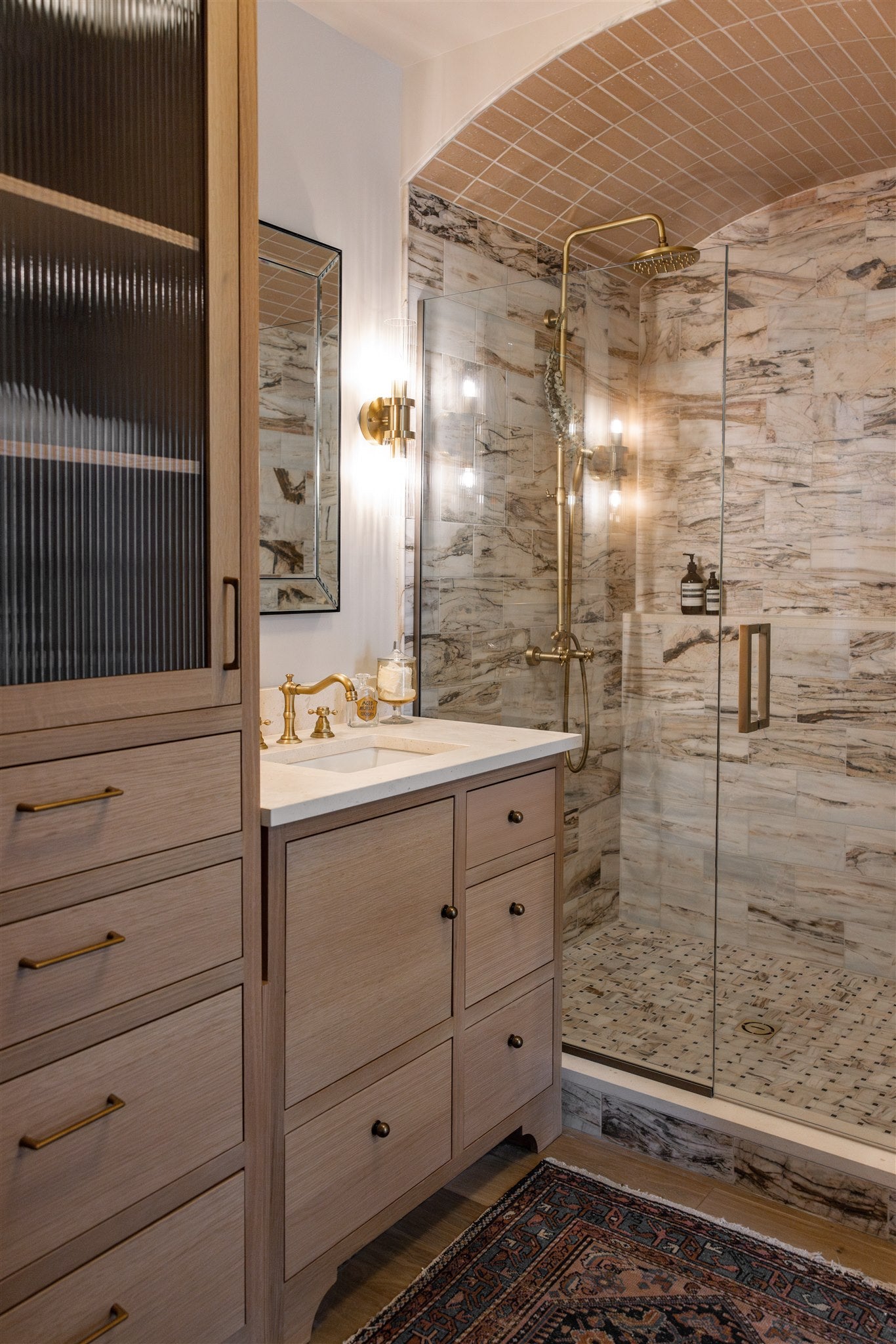 Rosewood & Red Onyx Basketweave - Castelli Marble