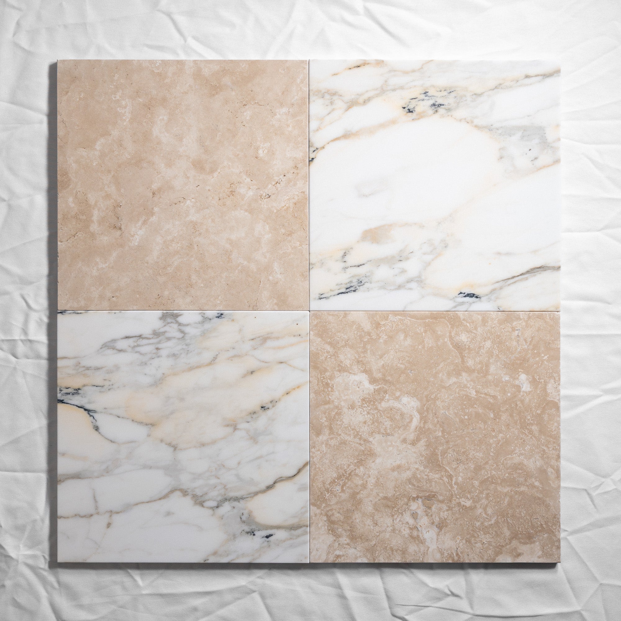 Calacatta Paonazzo & Durango Checkered 12"x12"