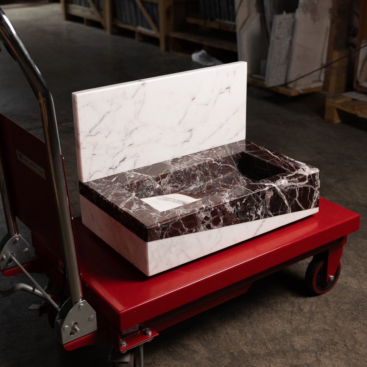 Rosso Levanto / Statuary Sink