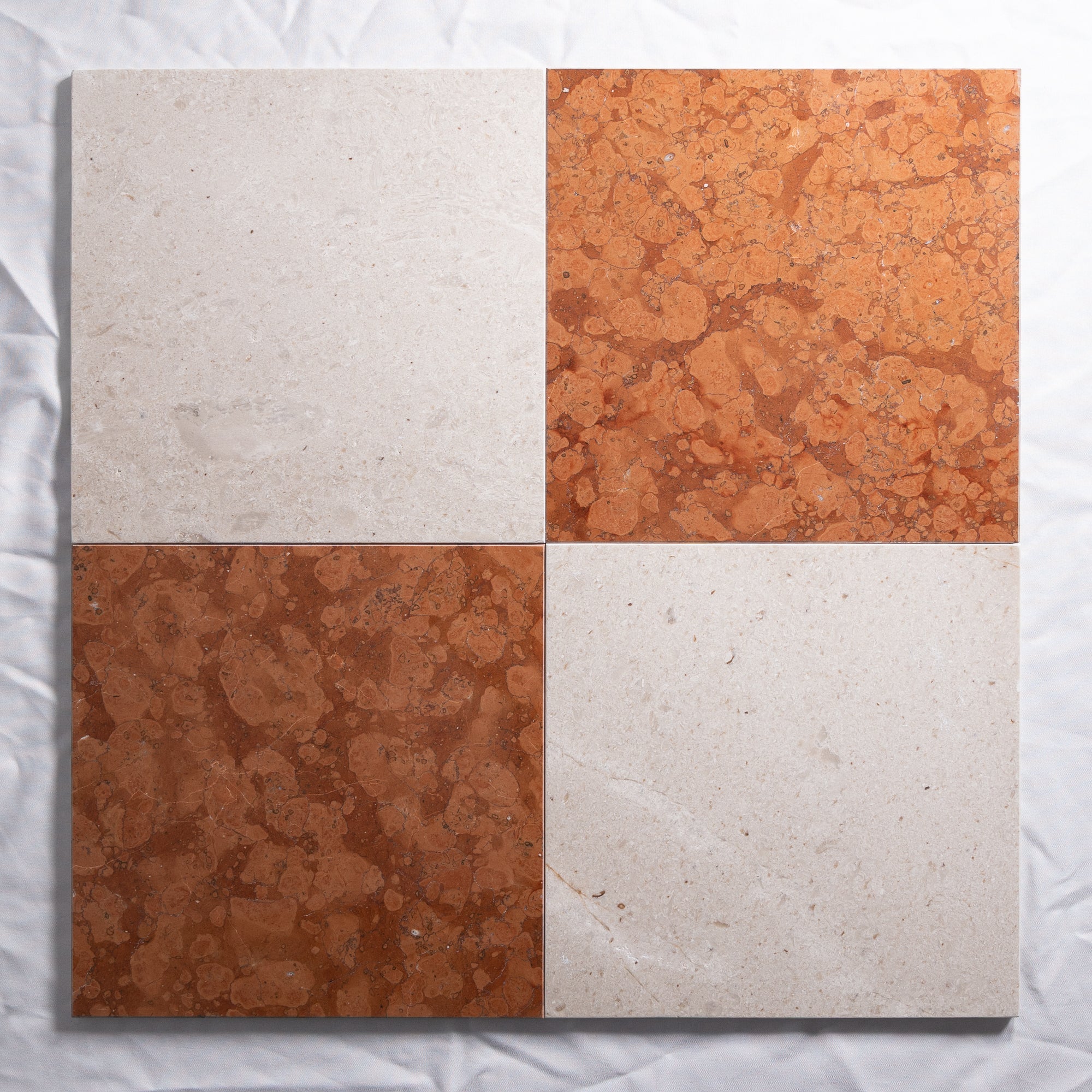 Rosso Verona & Sierra Limestone 12"x12"