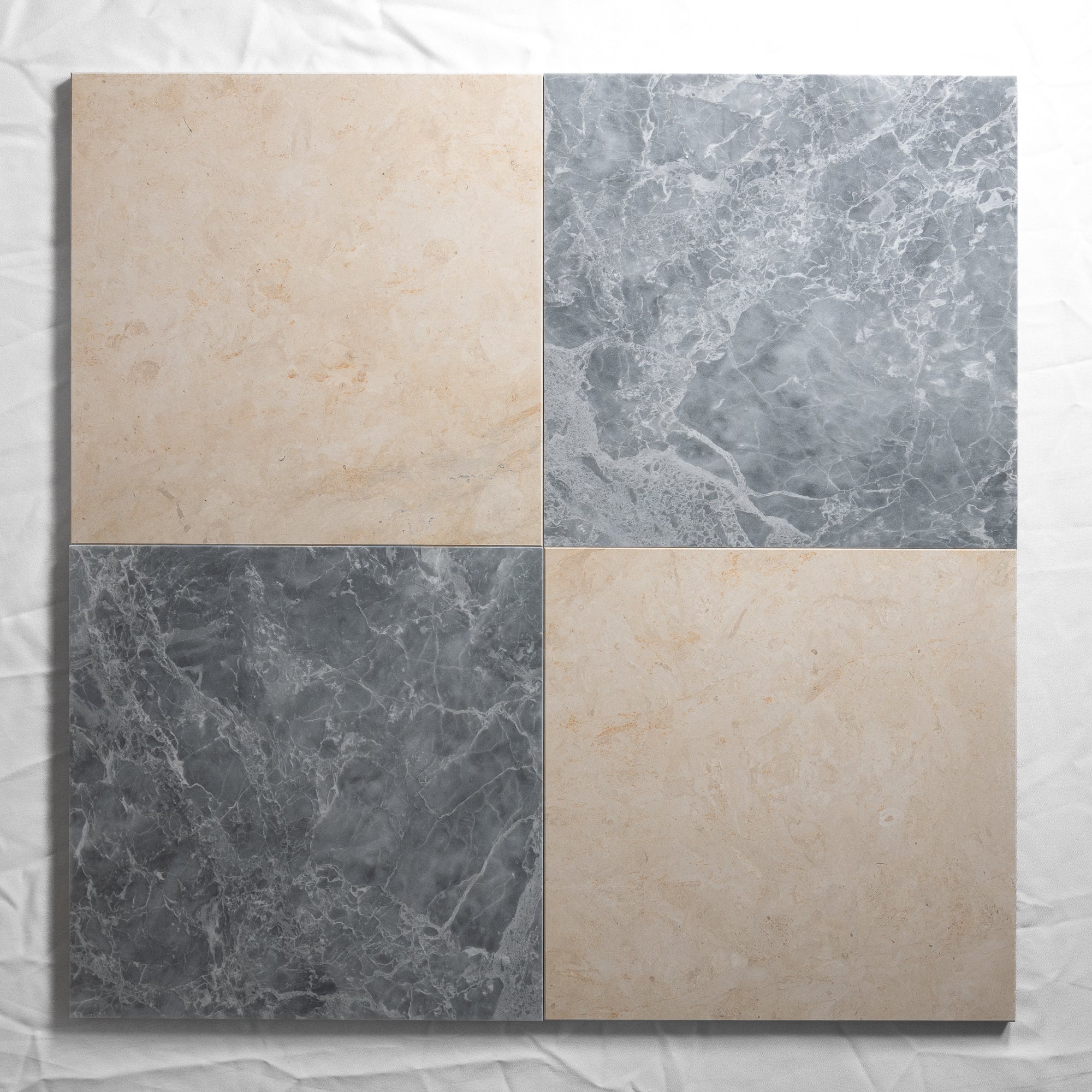 Bardiglio Nuvolato & Thala Beige 12"x12" Honed