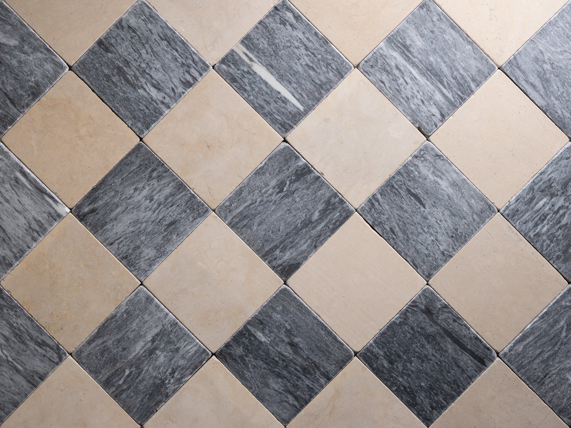 Bardiglio Linear & Thala Beige 6"x6" Tumbled