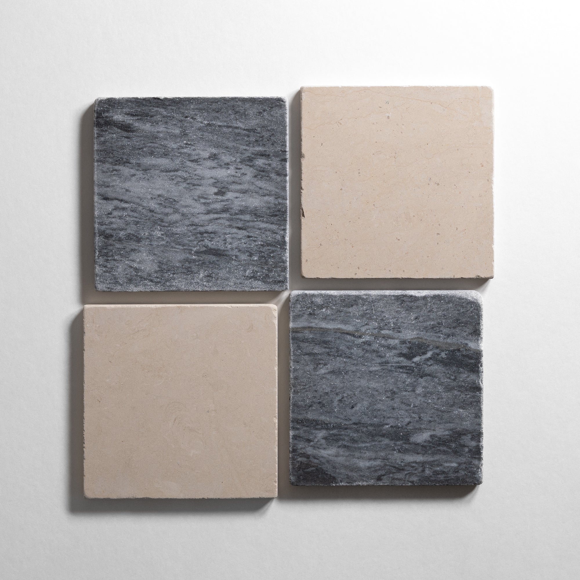 Bardiglio Linear & Thala Beige 6"x6" Tumbled