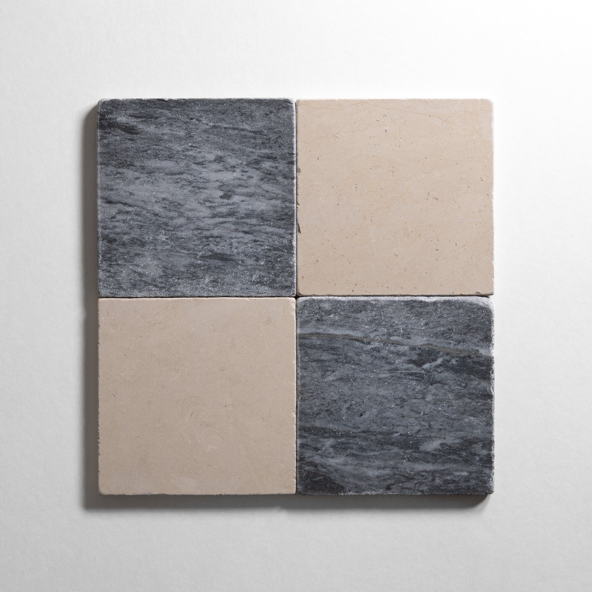 Bardiglio Linear & Thala Beige 6"x6" Tumbled