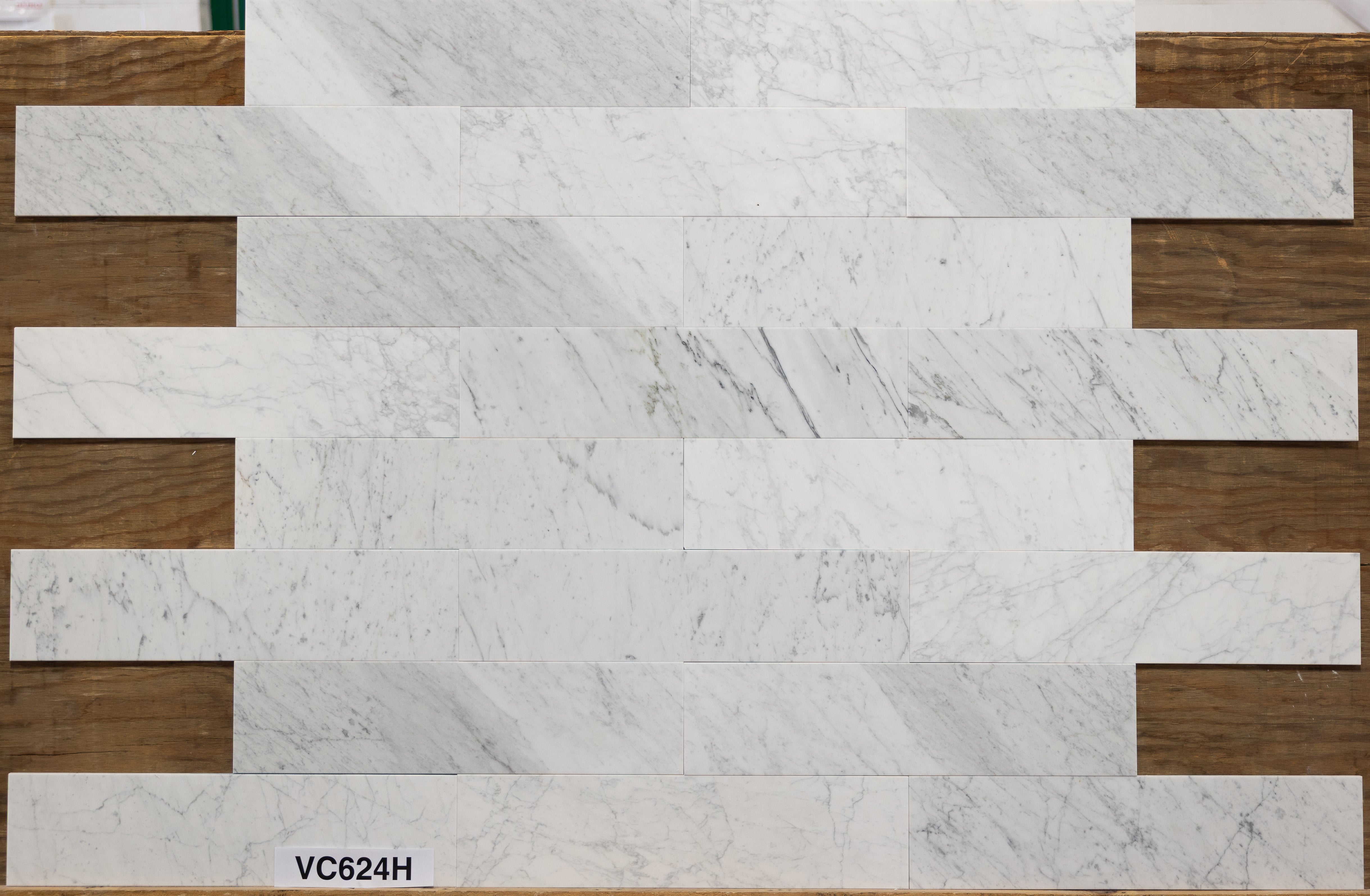 Venatino Carrara 6"x24" Honed Italian white marble tiles
