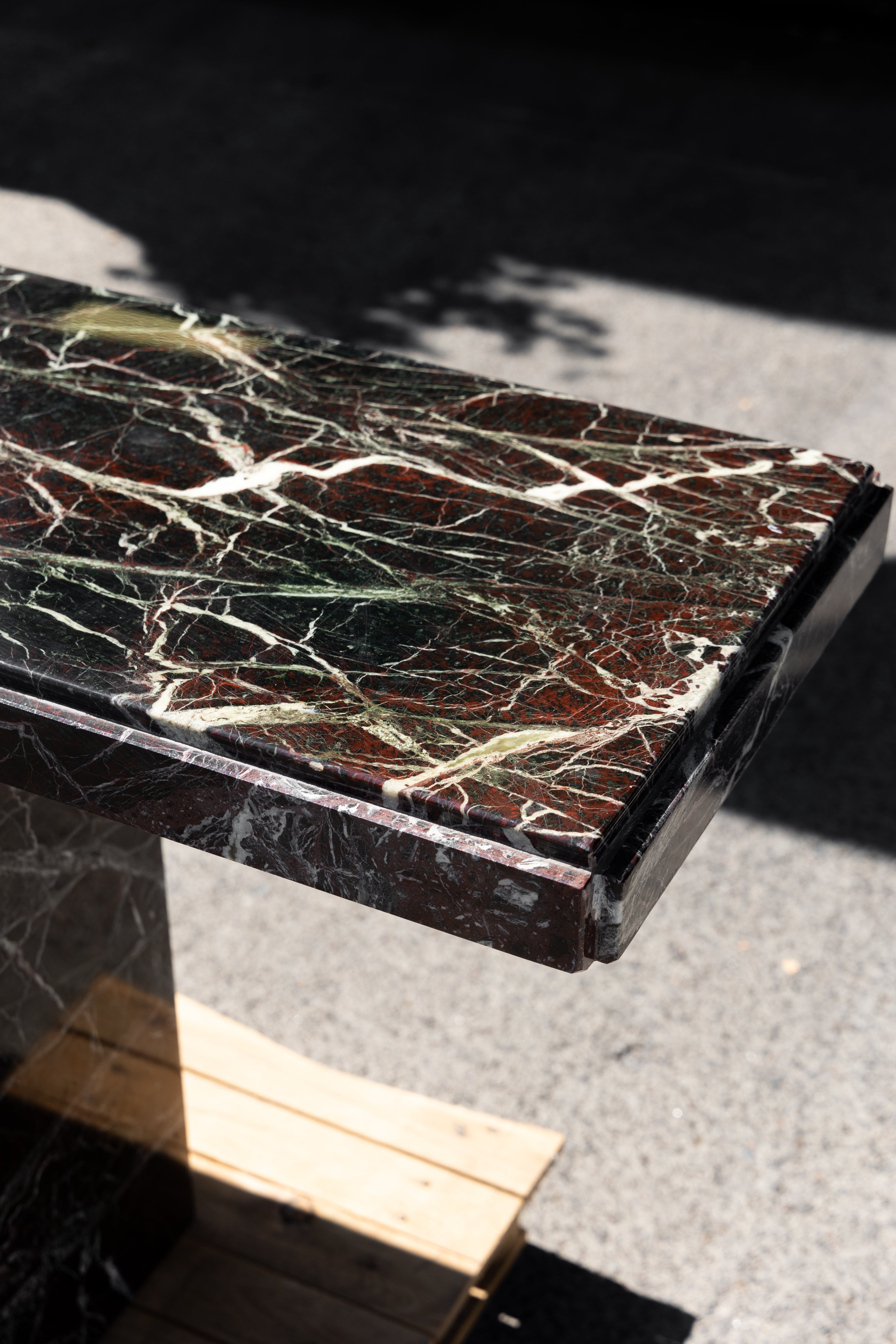 Red marble slab marble