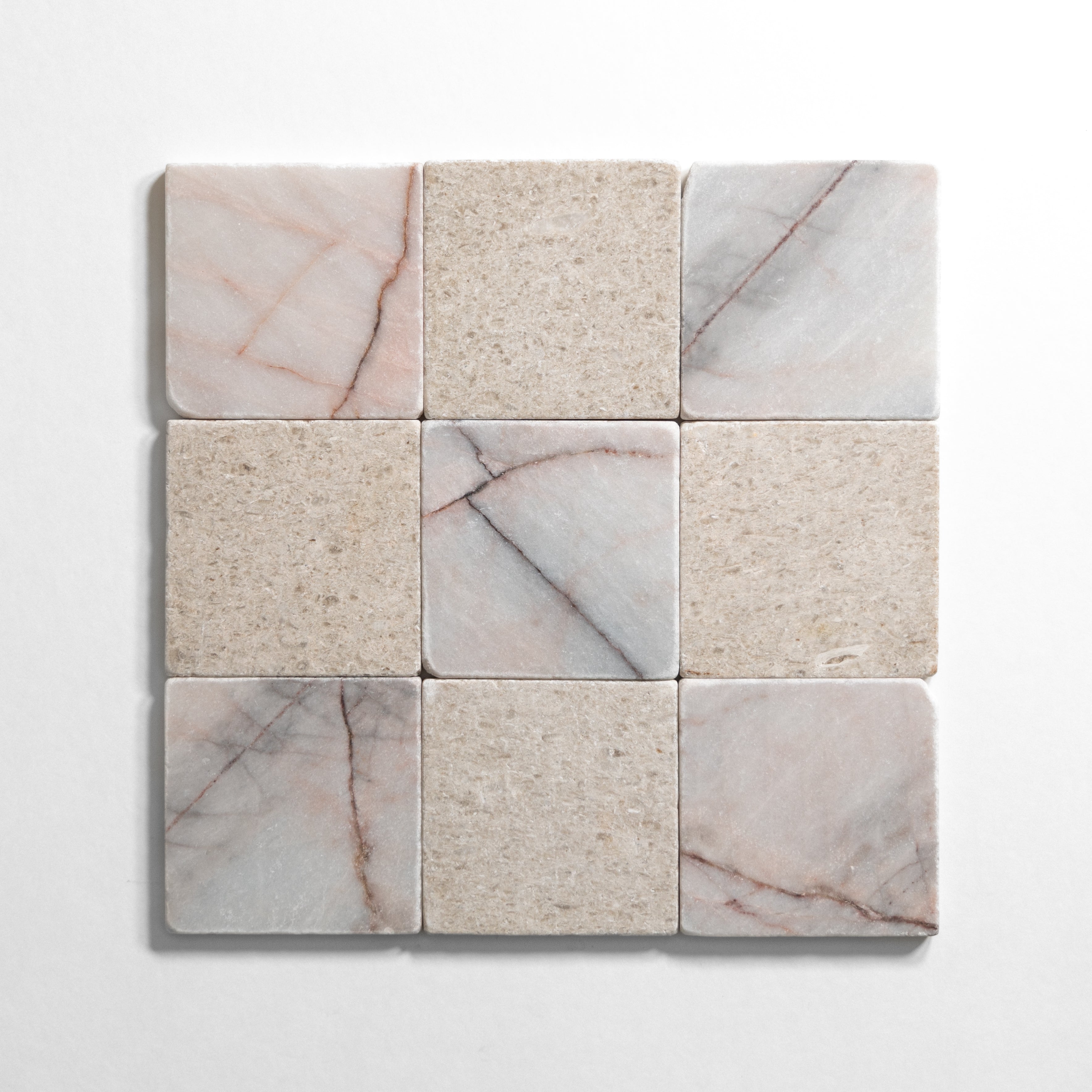 White #7 & Sierra Limestone - Castelli Marble