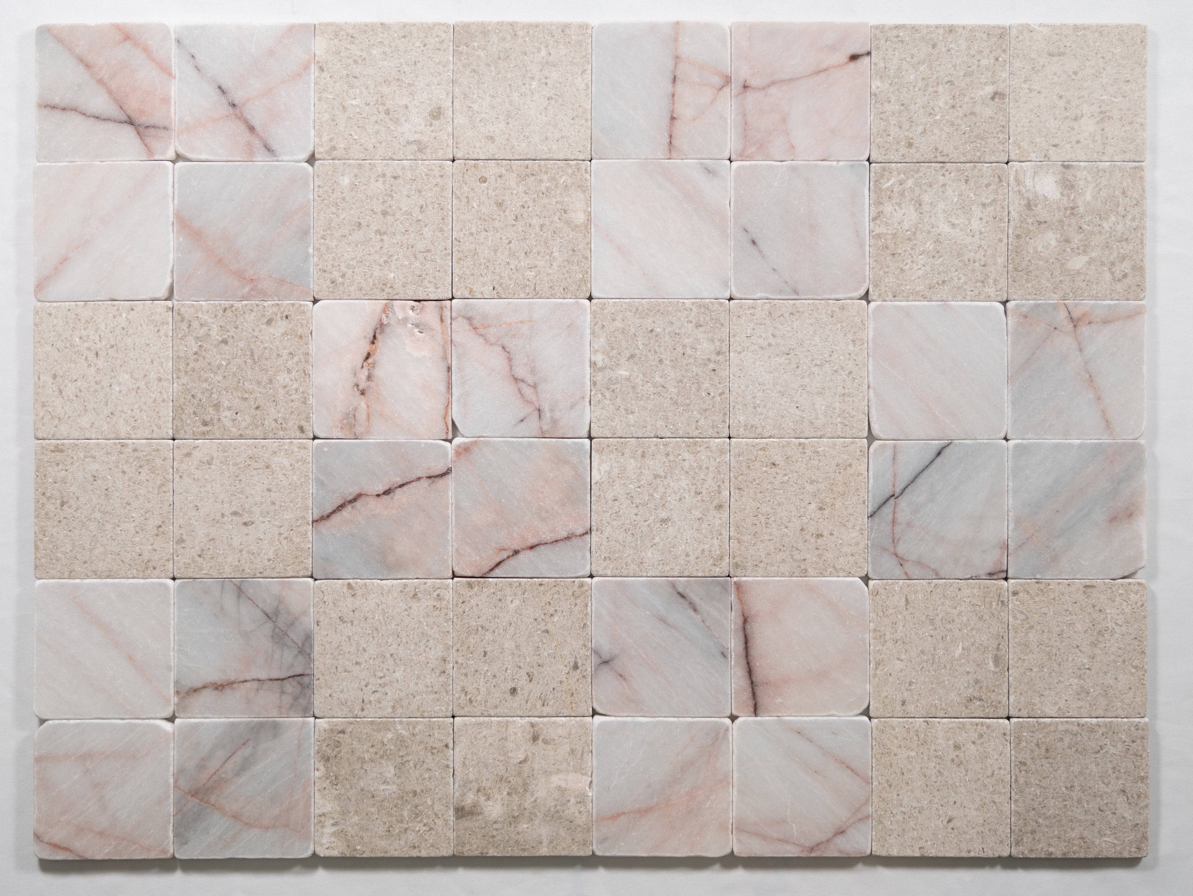 White #7 & Sierra Limestone - Castelli Marble