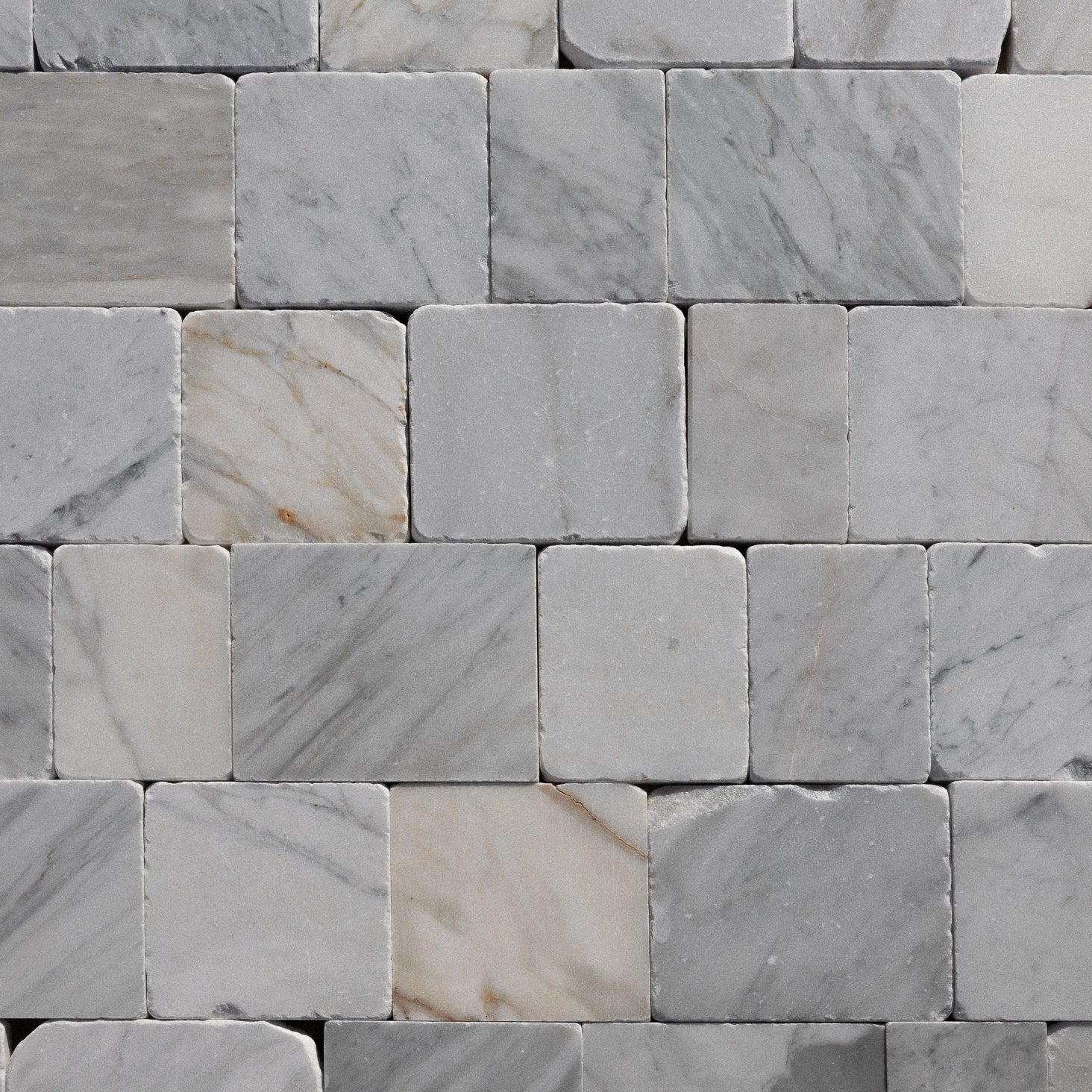 Italian white marble Carrara Cobblestone