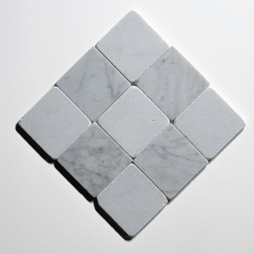 Carrara & Glacier White Marble 4"x4" Tumbled