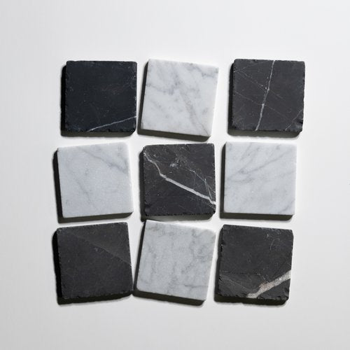 Carrara & Nero Black and Soft White Mosaics