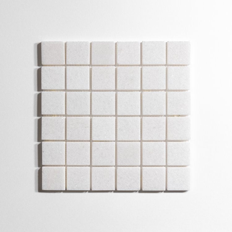 Crystal White 2" x 2" Marble Tile