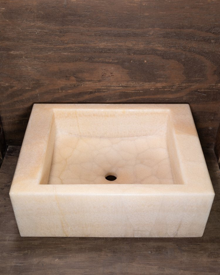Honey Onyx Cube Sink