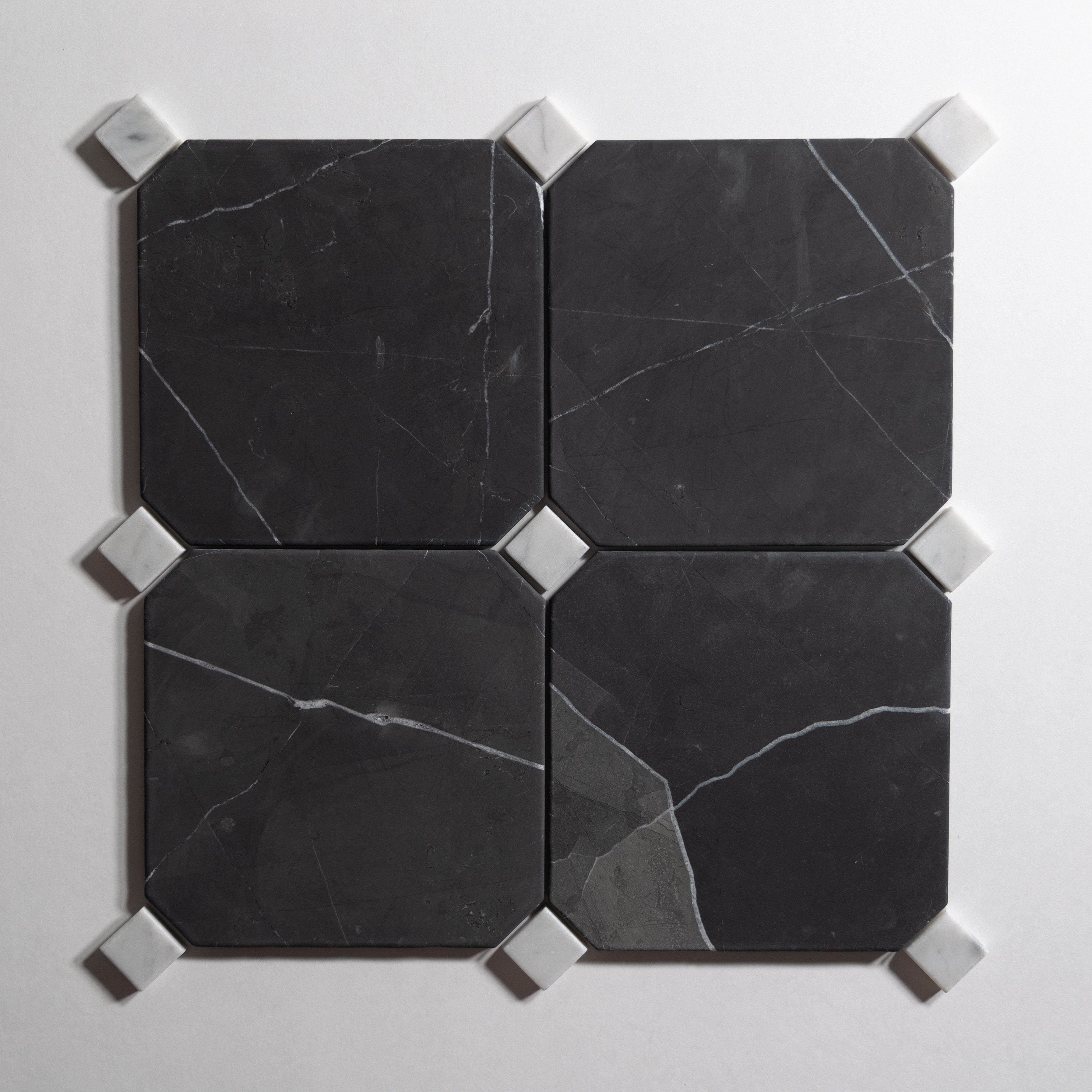 Nero St. Gabriel Black Mosaic Marble Tiles
