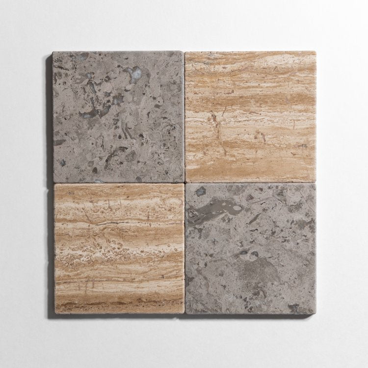 Sage Gray Checkered Marble Wall Tile