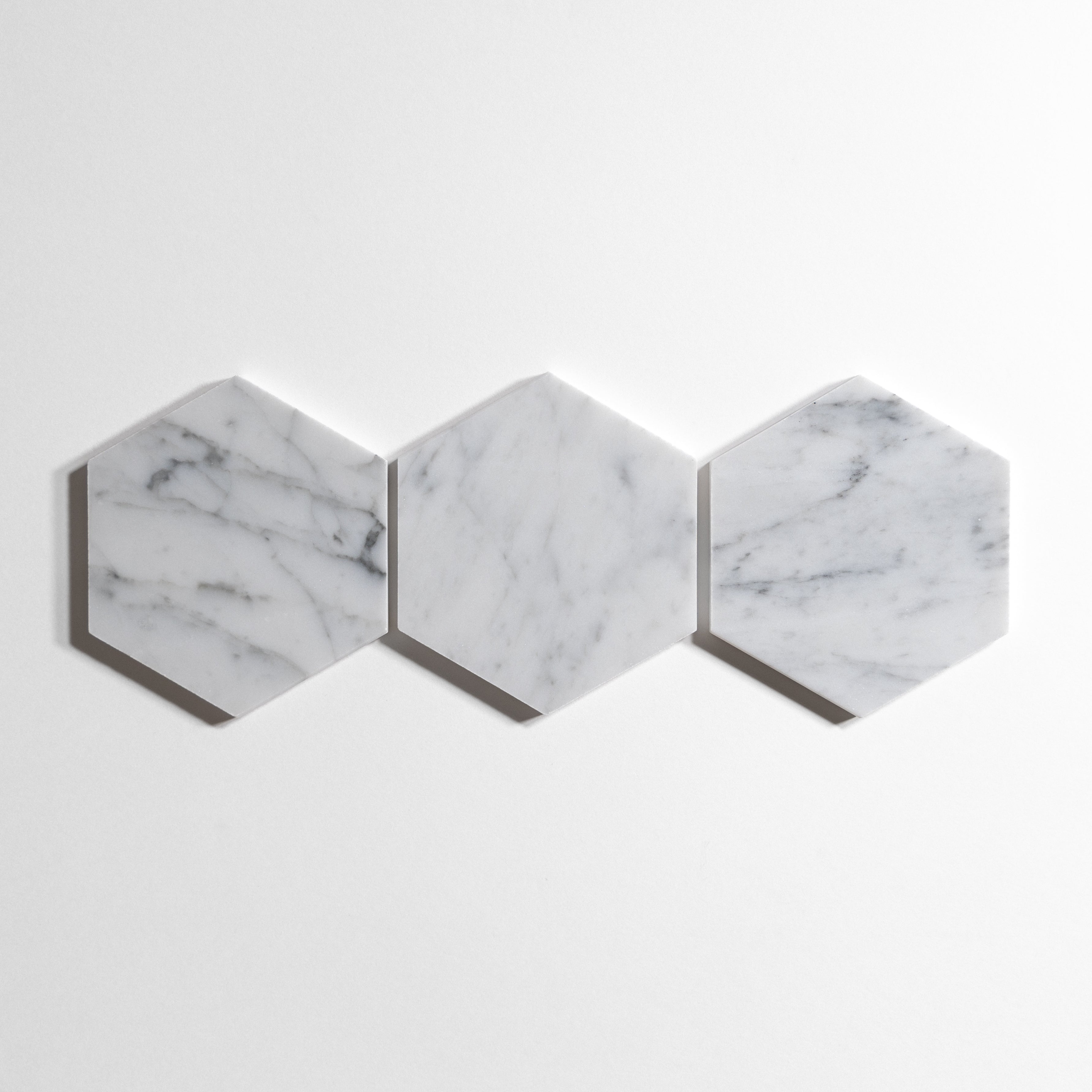 Venatino Carrara 5" Hexagon Marble Tile