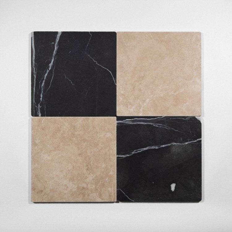 Nero St. Gabriel 12”x12” Tumbled - Castelli Marble