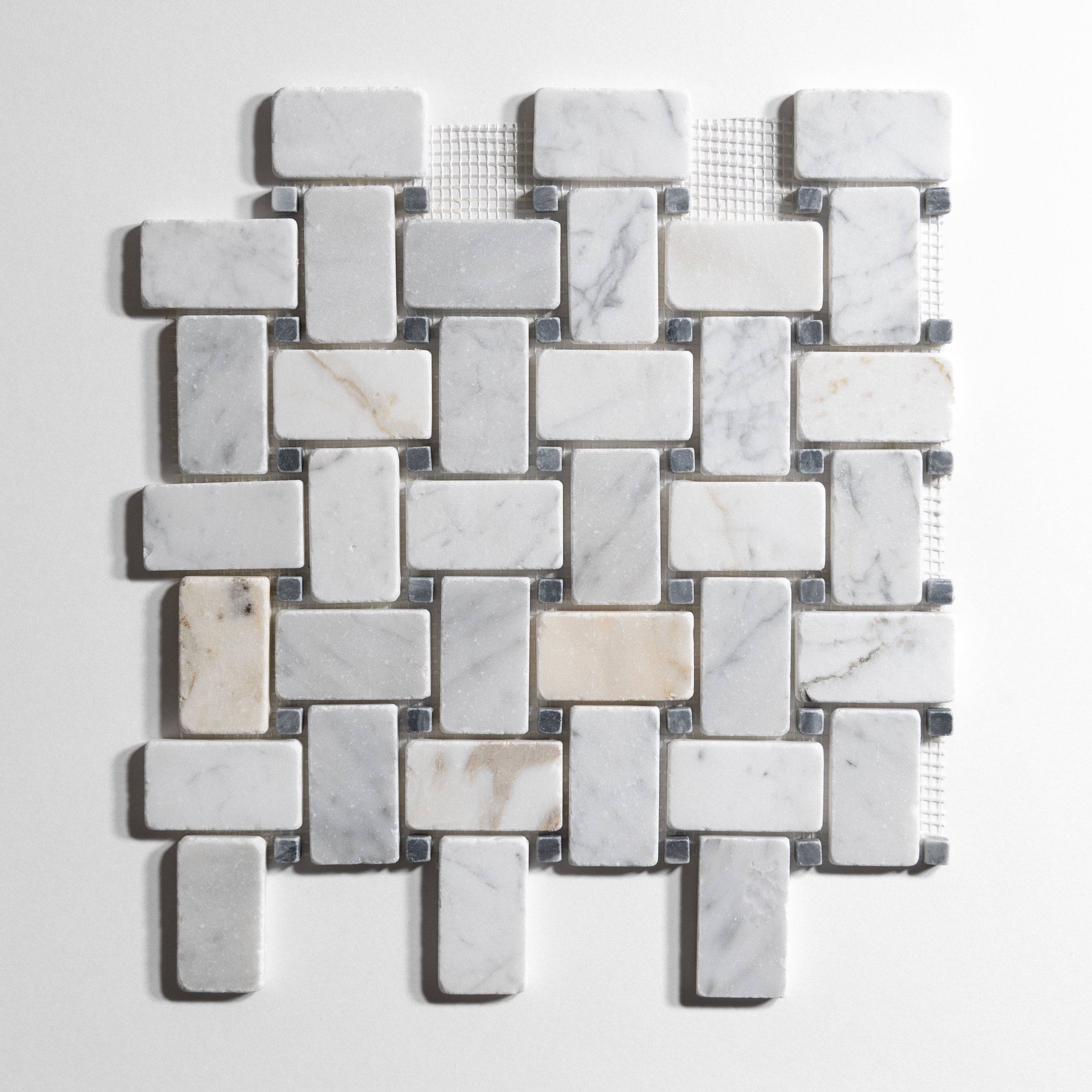 Antique Carrara Basket Weave Mosaic Mosaic Tile