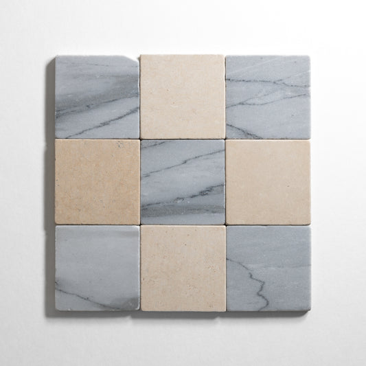 Aspen Gray & Thala Beige 4"x4" Tumbled