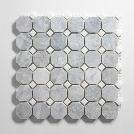 Bardiglio Lite / Colorado Calacatta 2" Octagon Mosaic