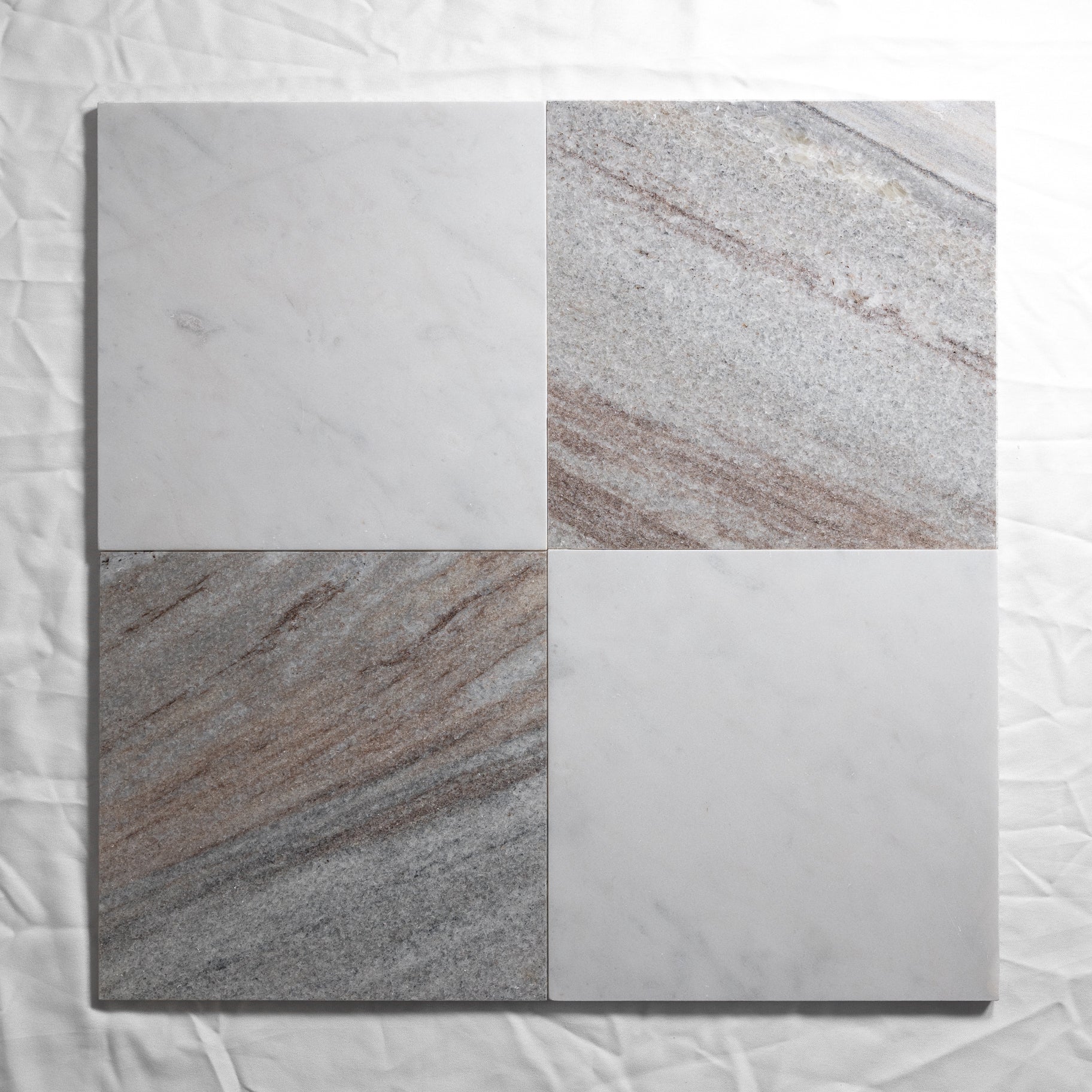 white & tan marble checkered floor tile 