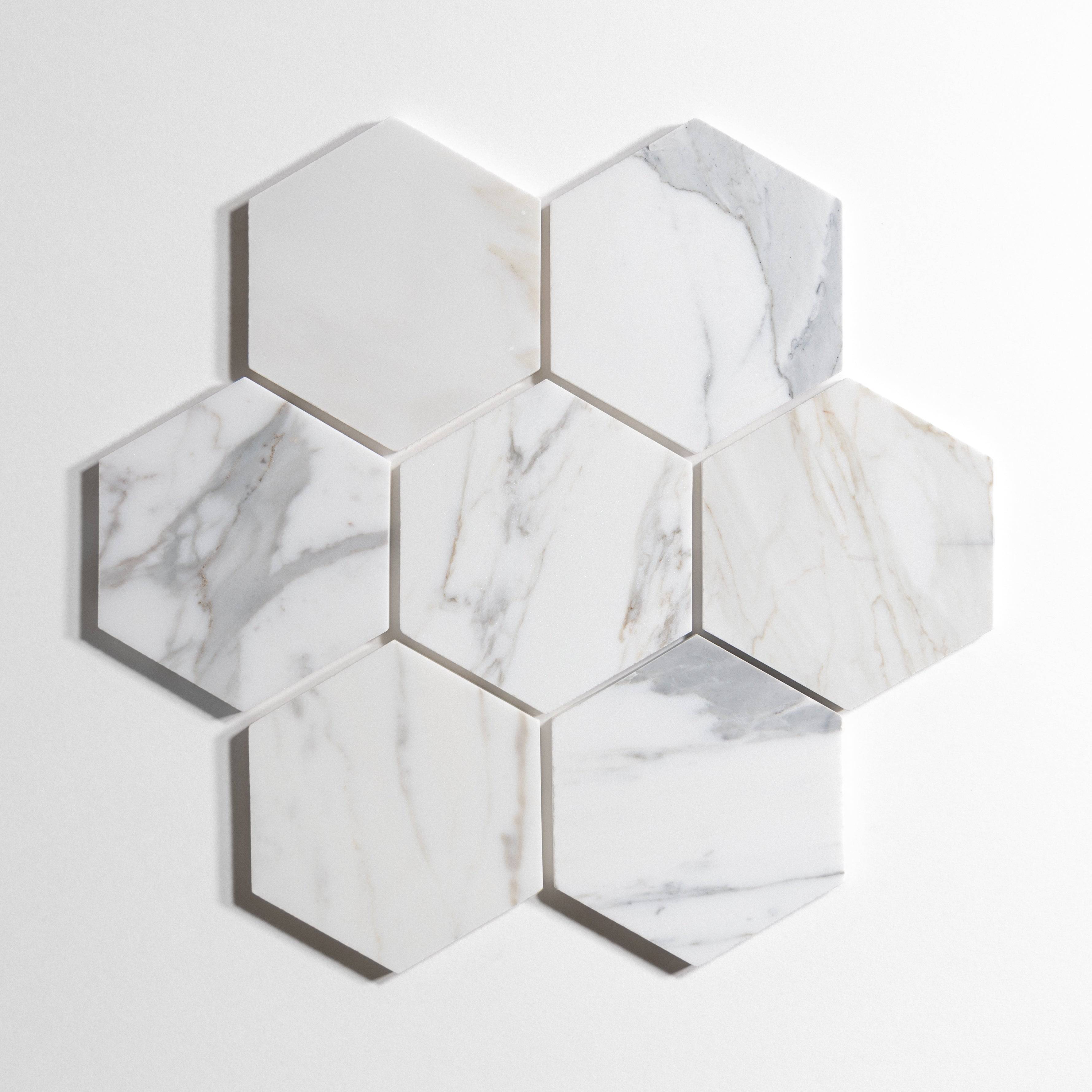 Calacatta 5" Hexagon - Castelli Marble