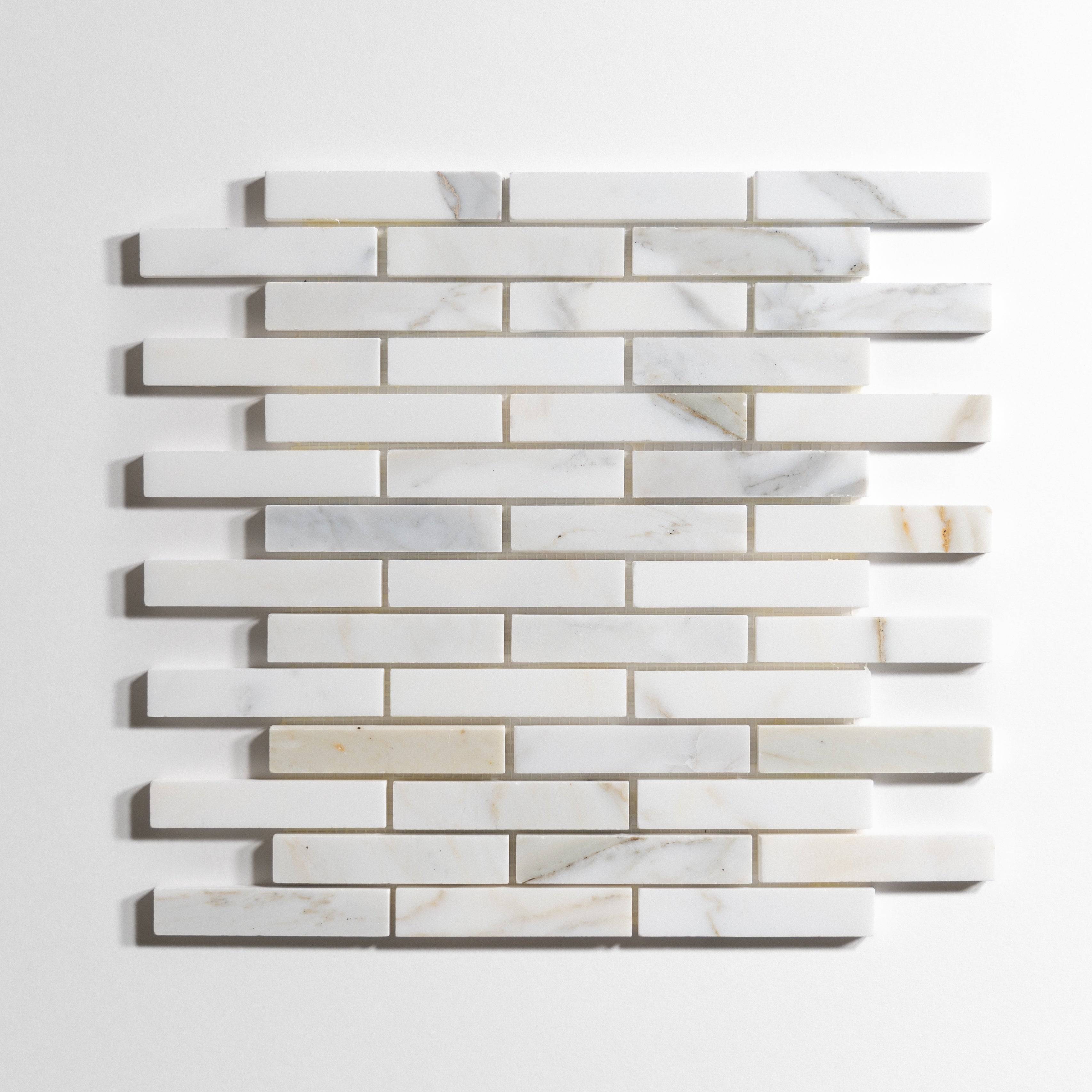 Calacatta Mini Brick Mosaic Tile