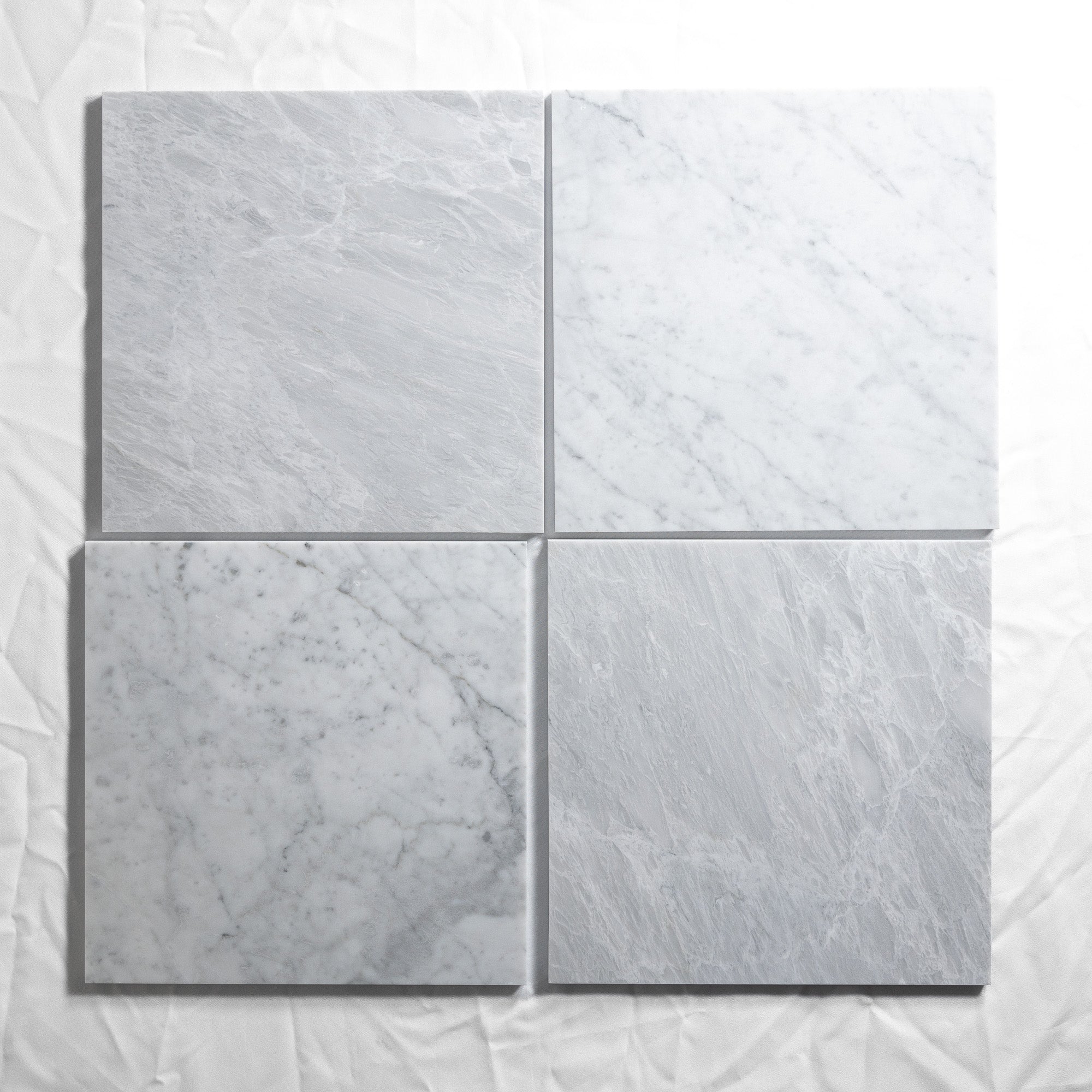 Bardiglio Light & Carrara 12"x12"Checkered Marble tile 