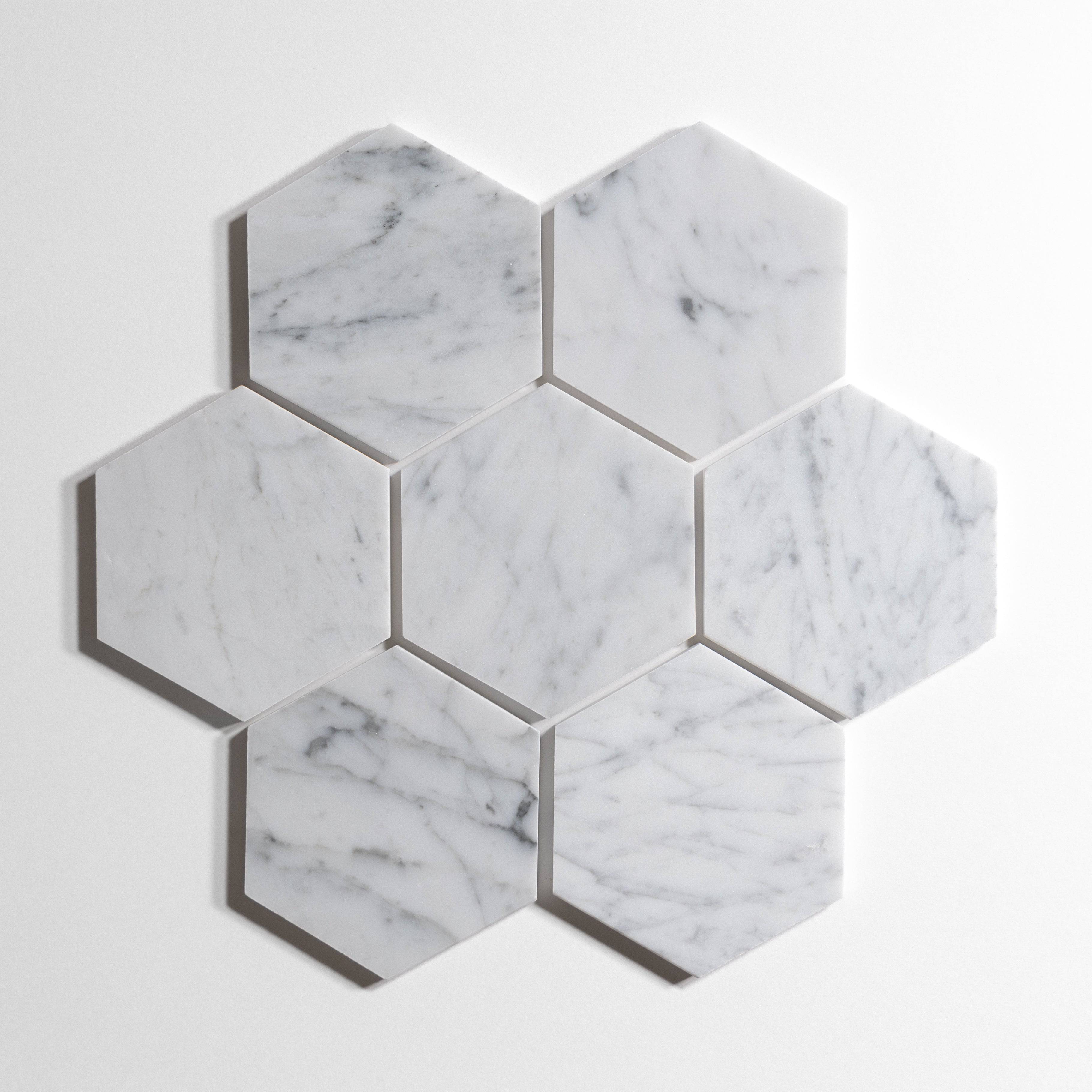 Venatino Carrara 5" Hexagon - Castelli Marble