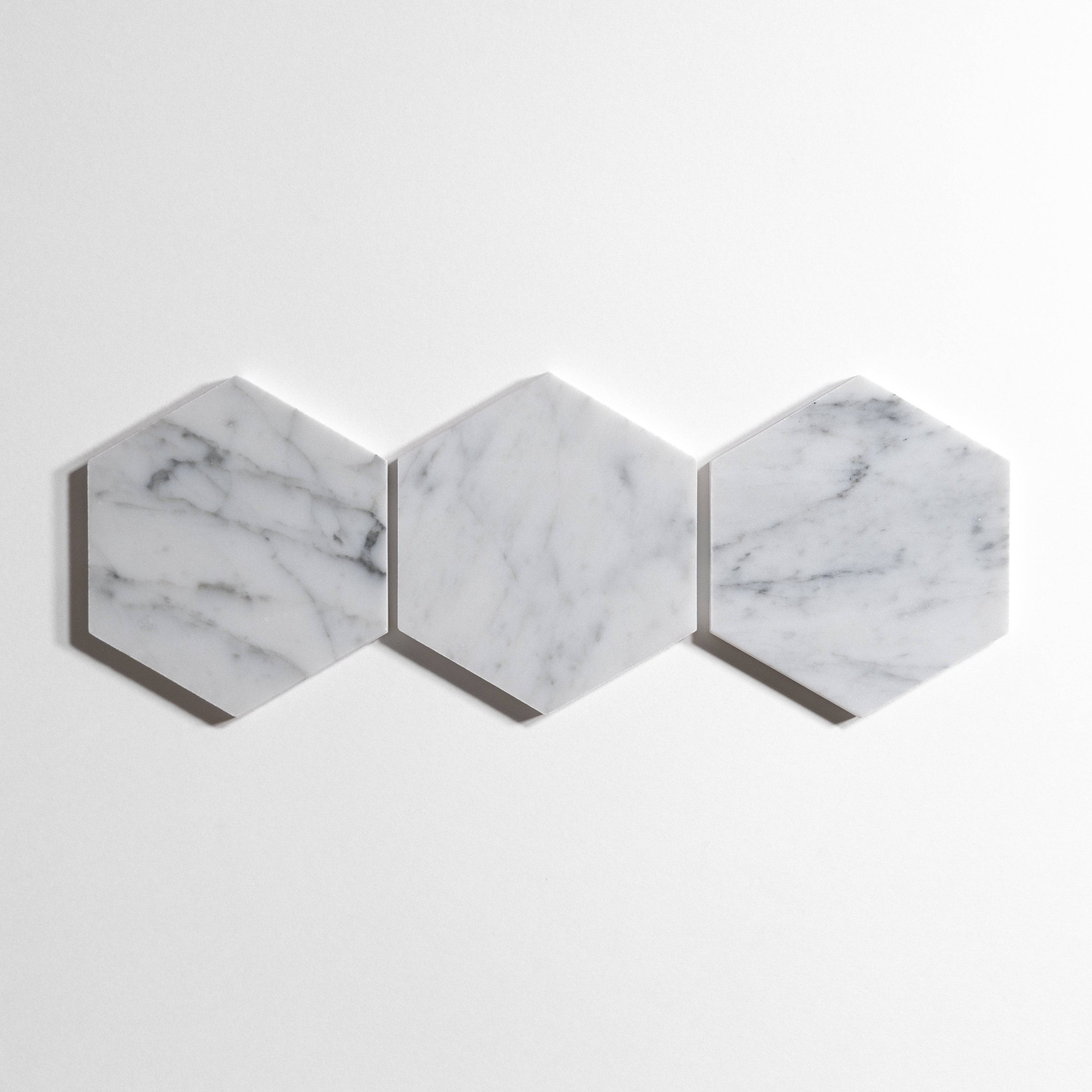 Venatino Carrara 5" Hexagon - Castelli Marble