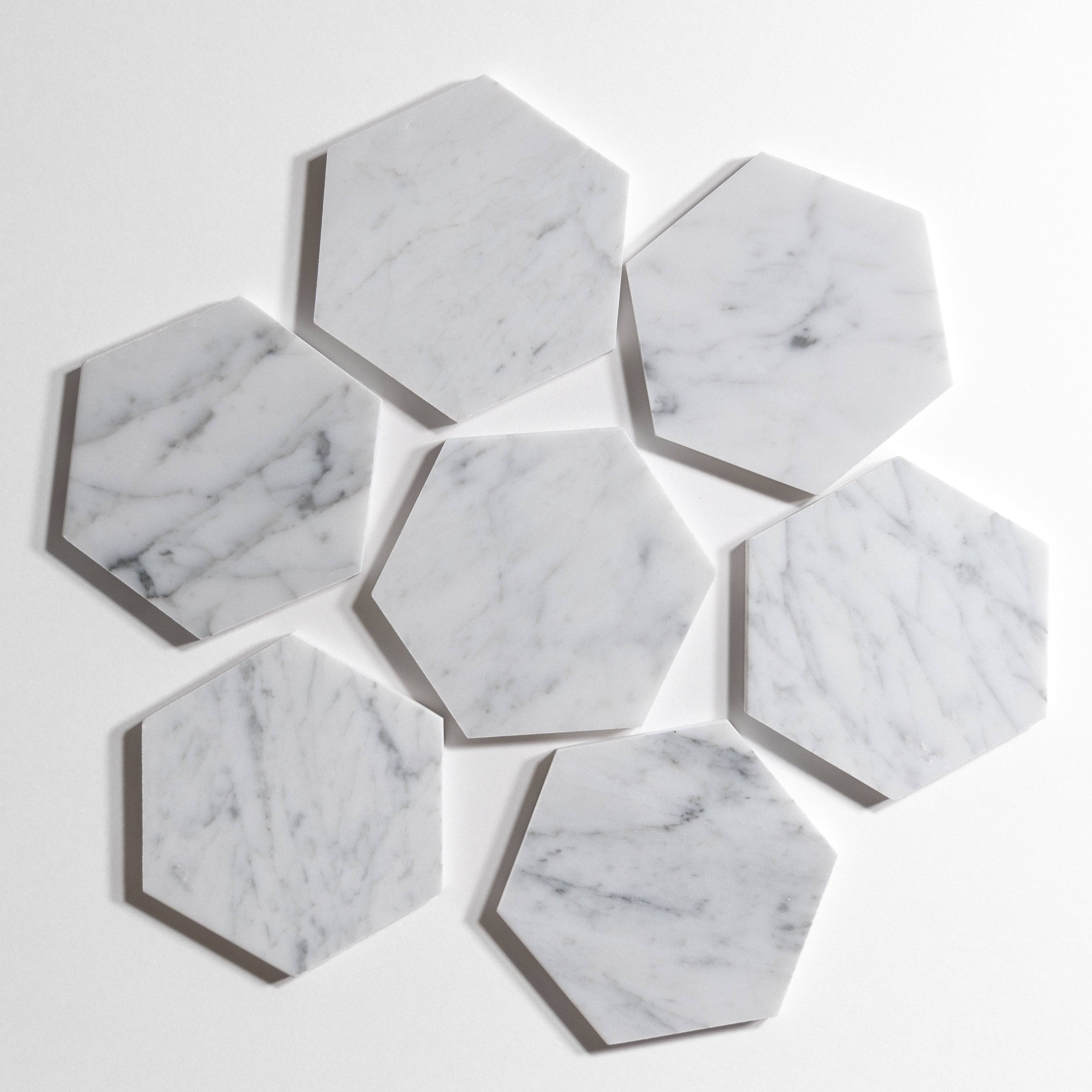 Venatino Carrara 5" Hexagon - Castelli Marble