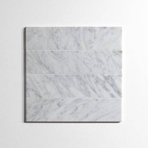 White Venatino Carrara 3" x 12" Marble