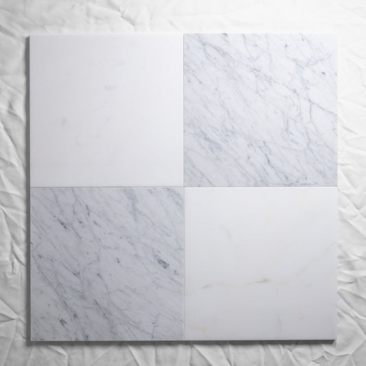 Carrara & Calacatta Bianco 12"x12"