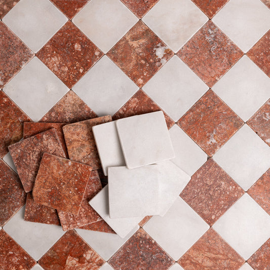 Colonial Red & Bianco 4"x4" Tumbled