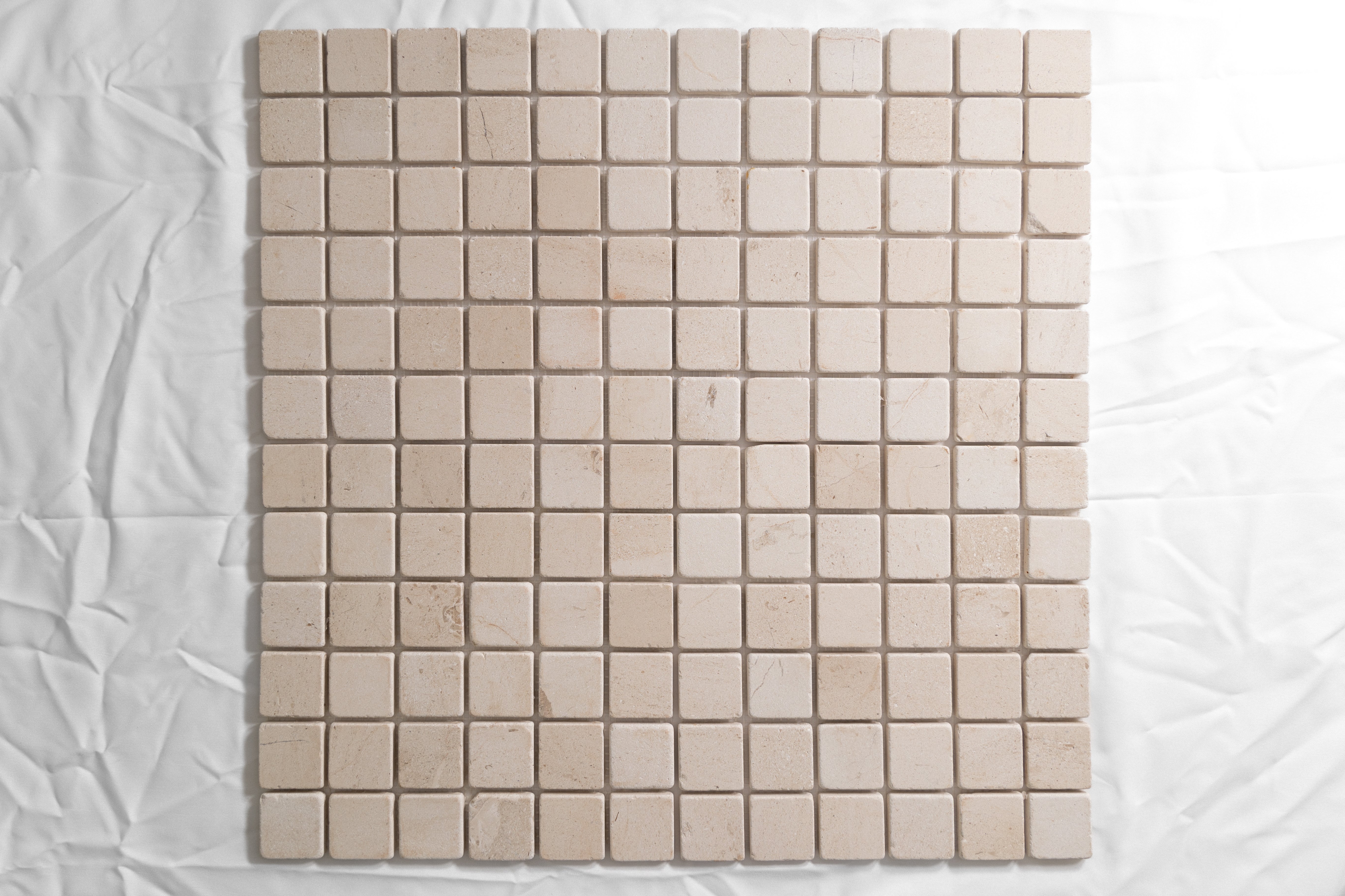 Limestone Crema 2"x2" Tumbled Mosaic - Castelli Marble