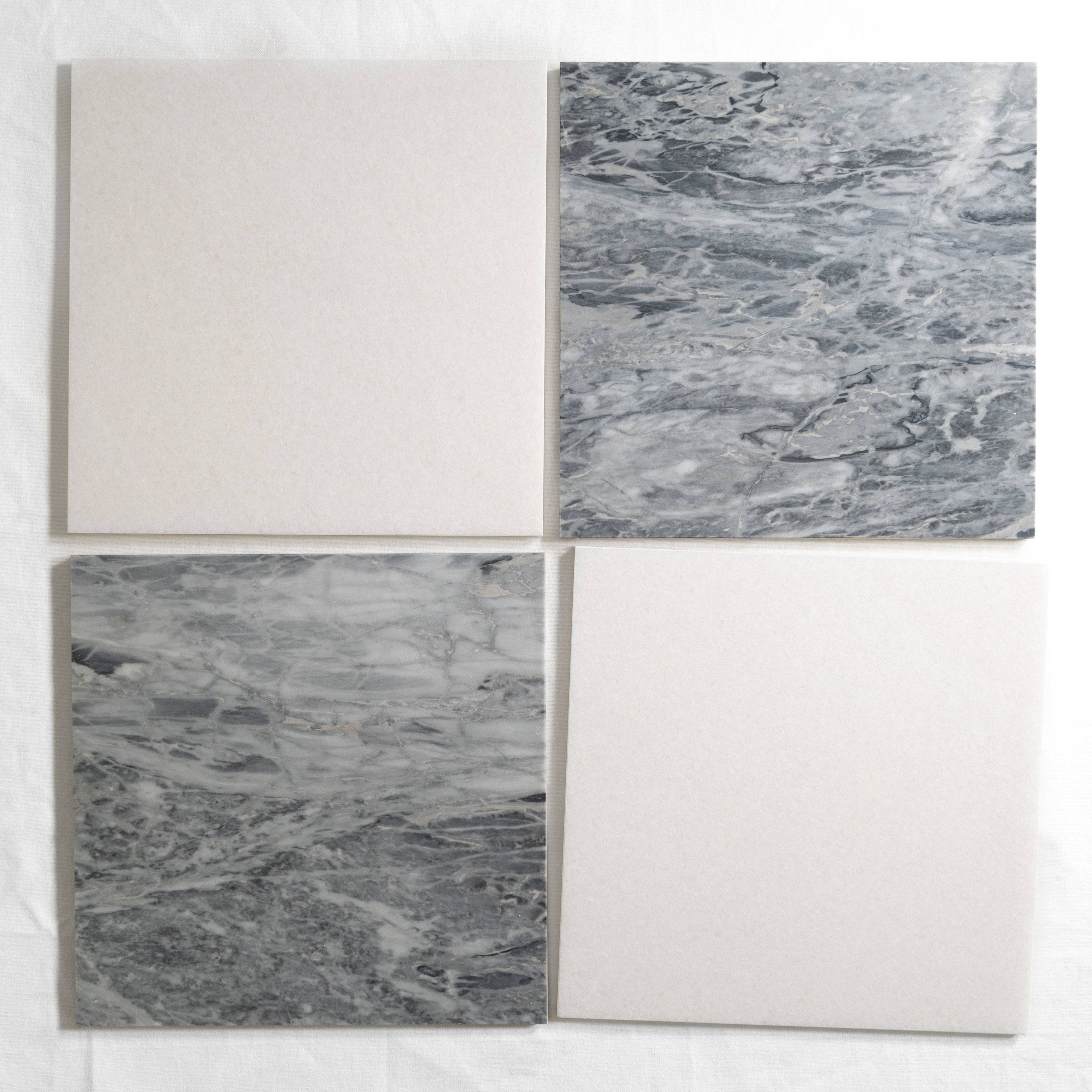 Bardiglio Nuvolato & Crystal White 12"x12" Checkered - Castelli Marble