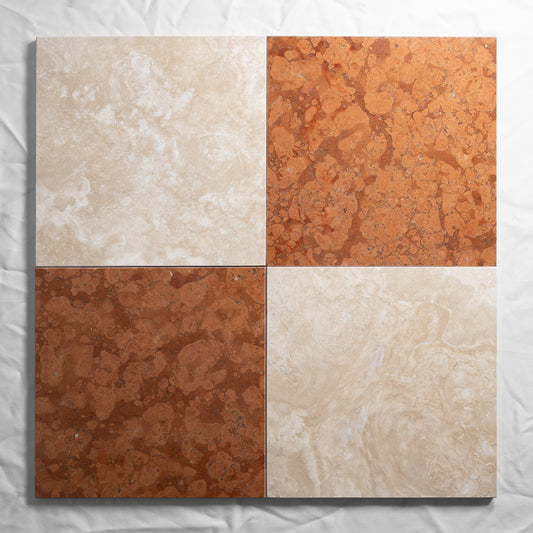 Rosso Verona 12"x12" Checkered Combinations