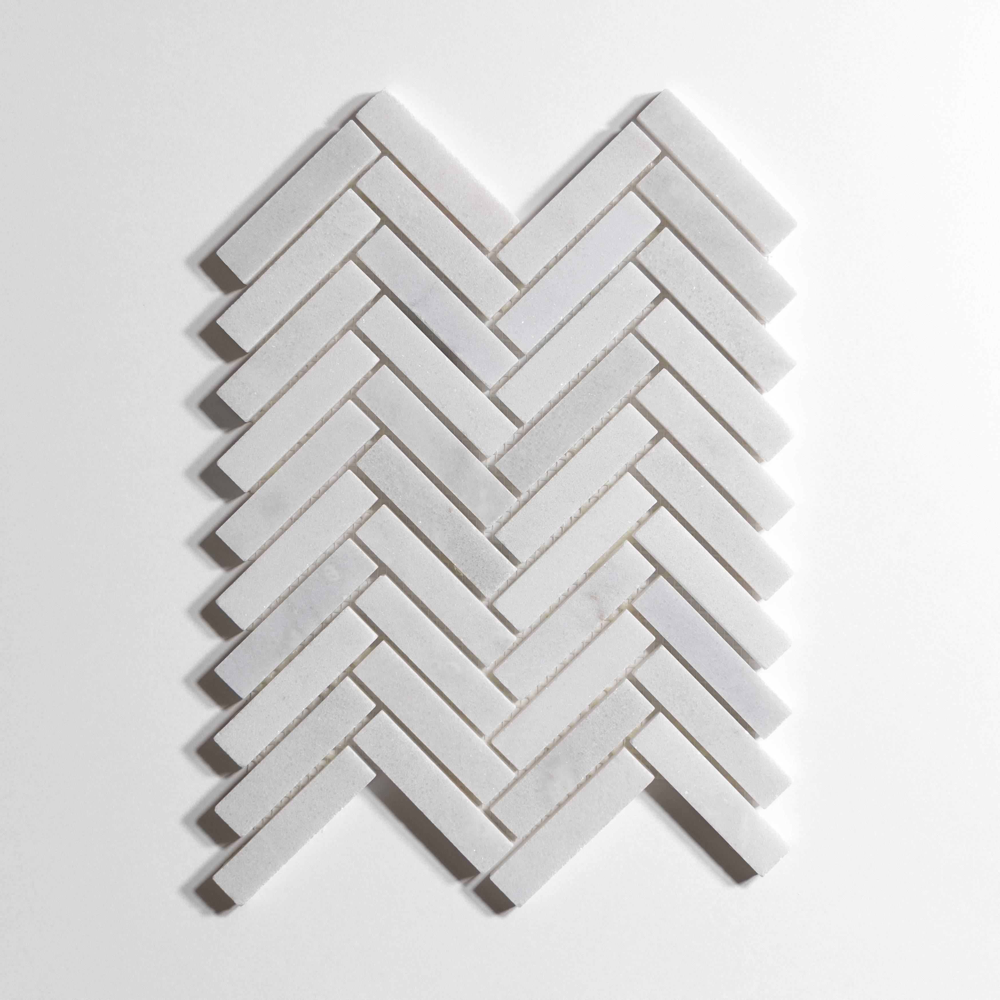 Glacier White  Herringbone - Castelli Marble