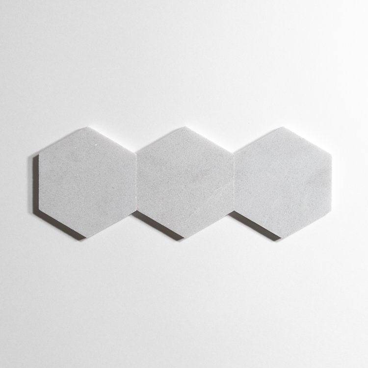 Glacier White 5" Hexagon - Castelli Marble