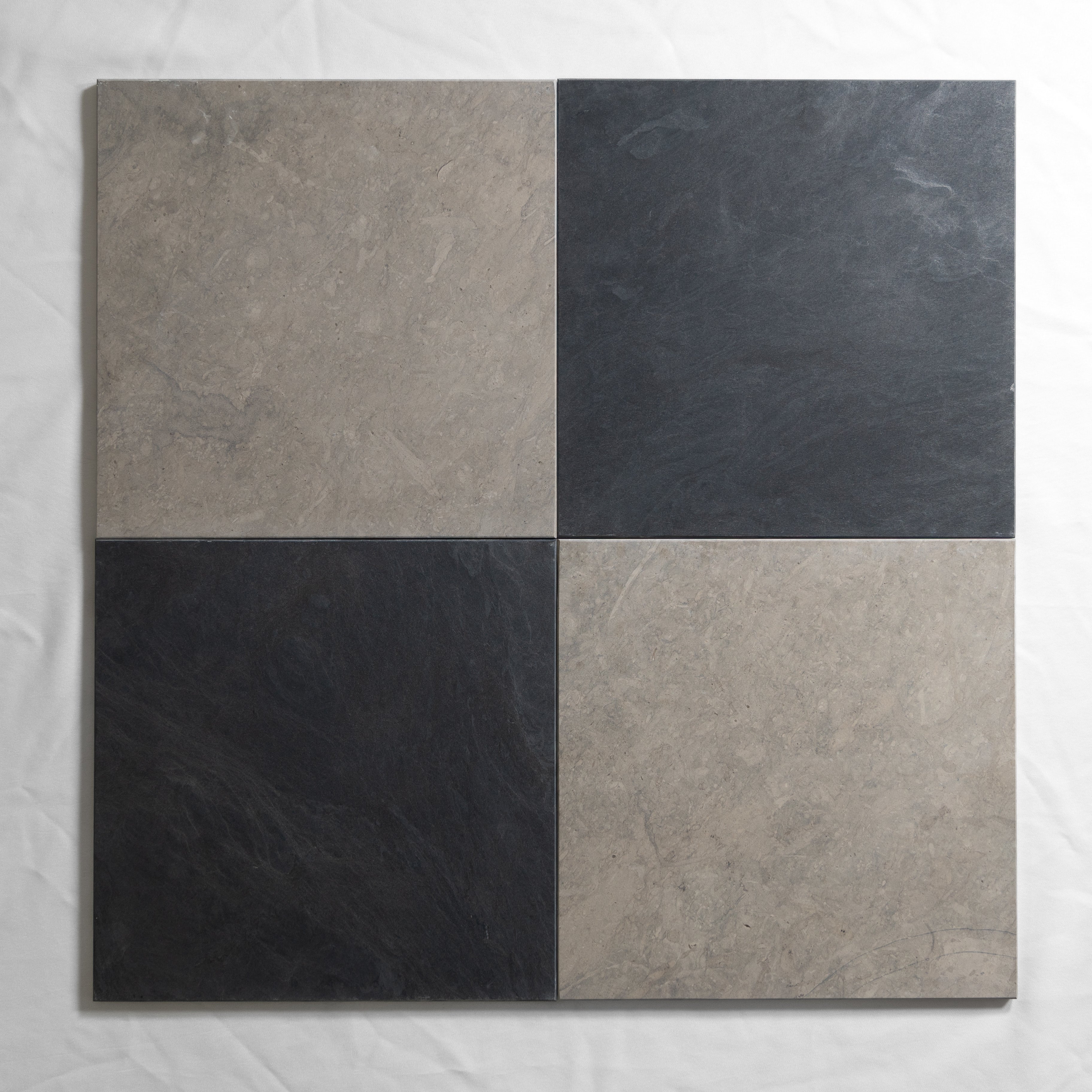 Pietra Serena & Grey Foussana Limestone 12"x12" Checkered