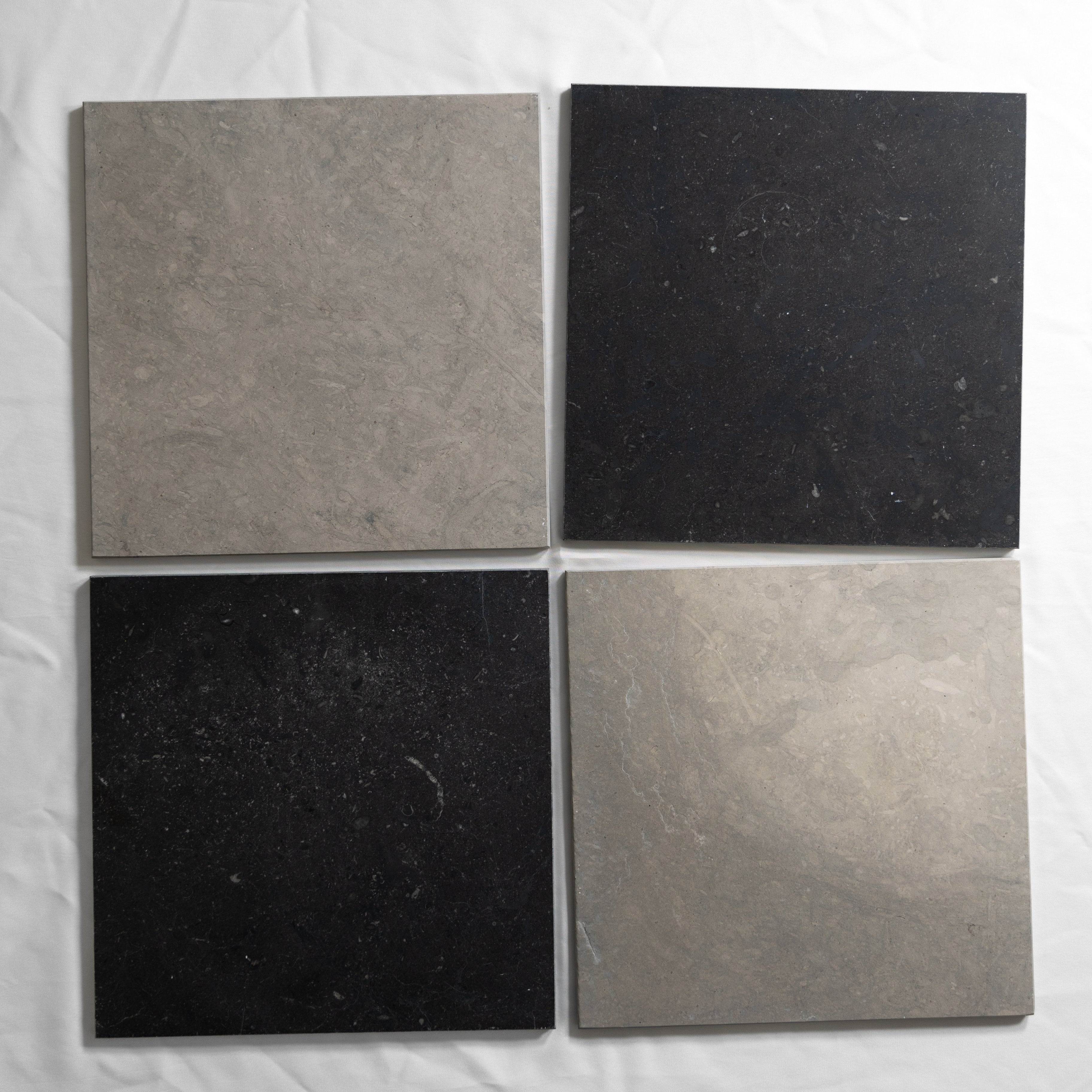 Tennessee Black & Grey Foussana Limestone 12"x12" Checkered