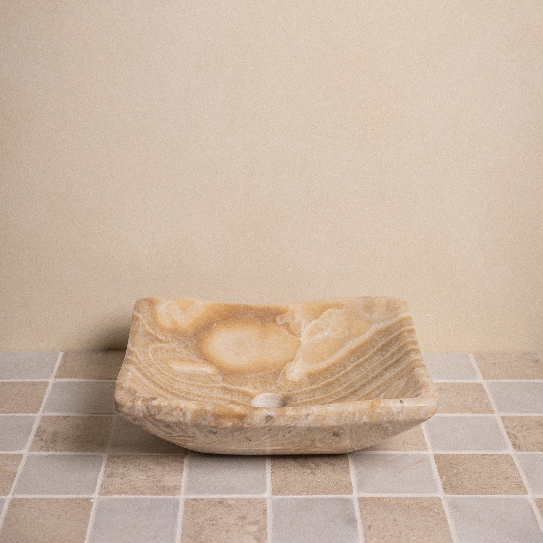 Honey Onyx vessel sink 